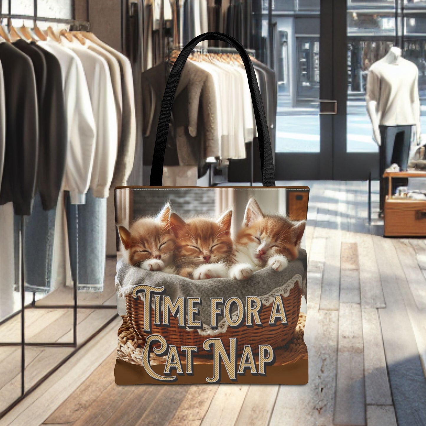 Tote Bag -Time For a Cat Nap Tote Bag (AOP)
