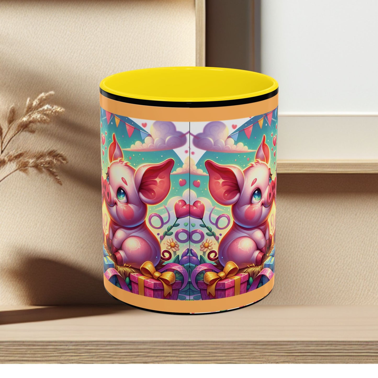 Coffee Mug Love Pigs Picknick 11, 15oz