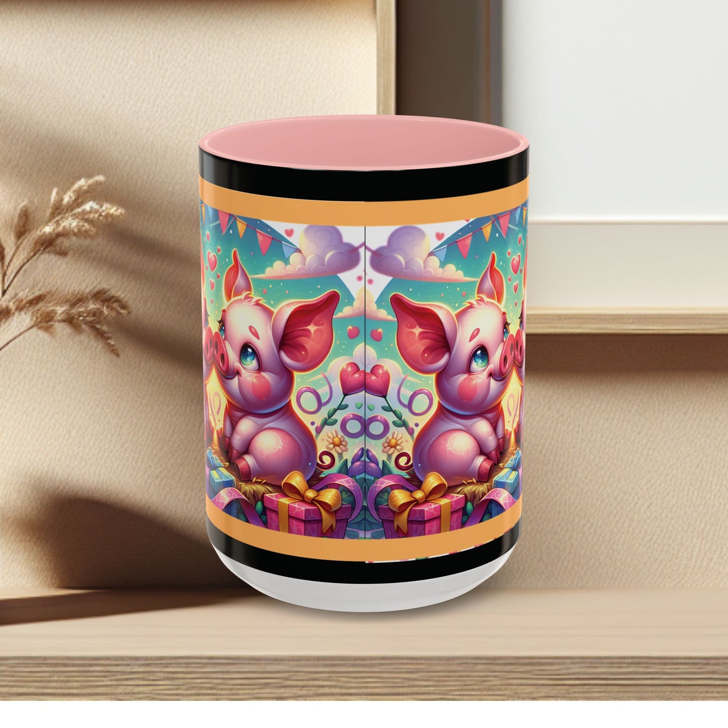 Coffee Mug Love Pigs Picknick 11, 15oz