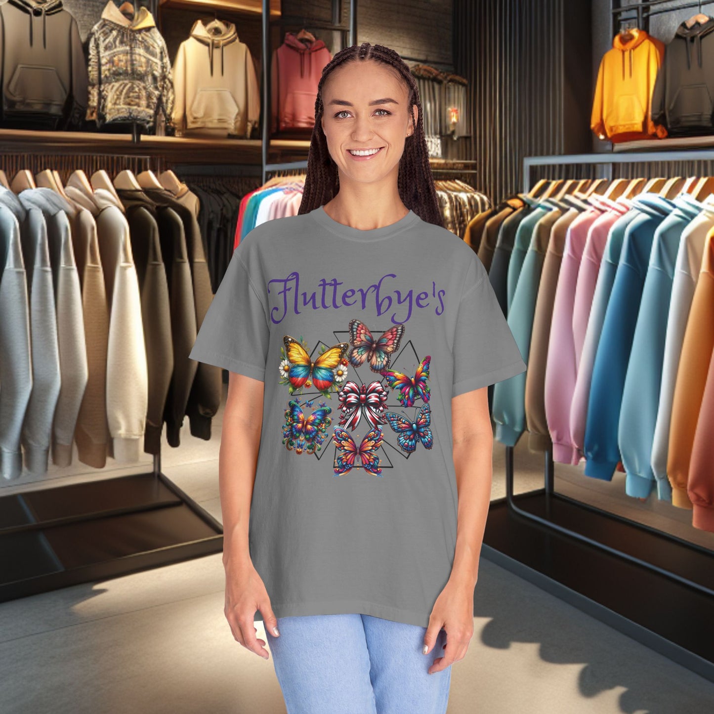 Flutterbye's - Butterfly Lover's Garment-Dyed T-shirt