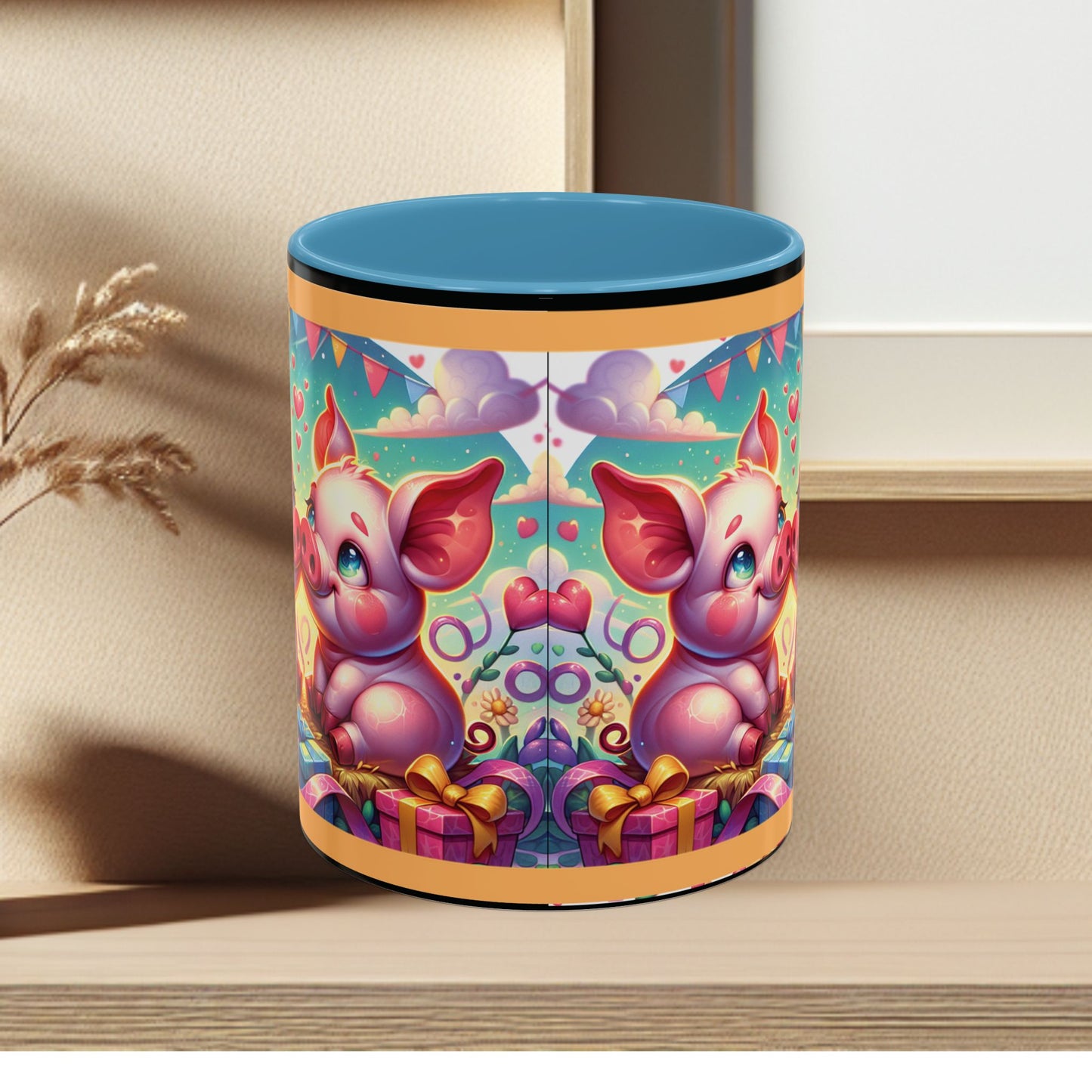 Coffee Mug Love Pigs Picknick 11, 15oz