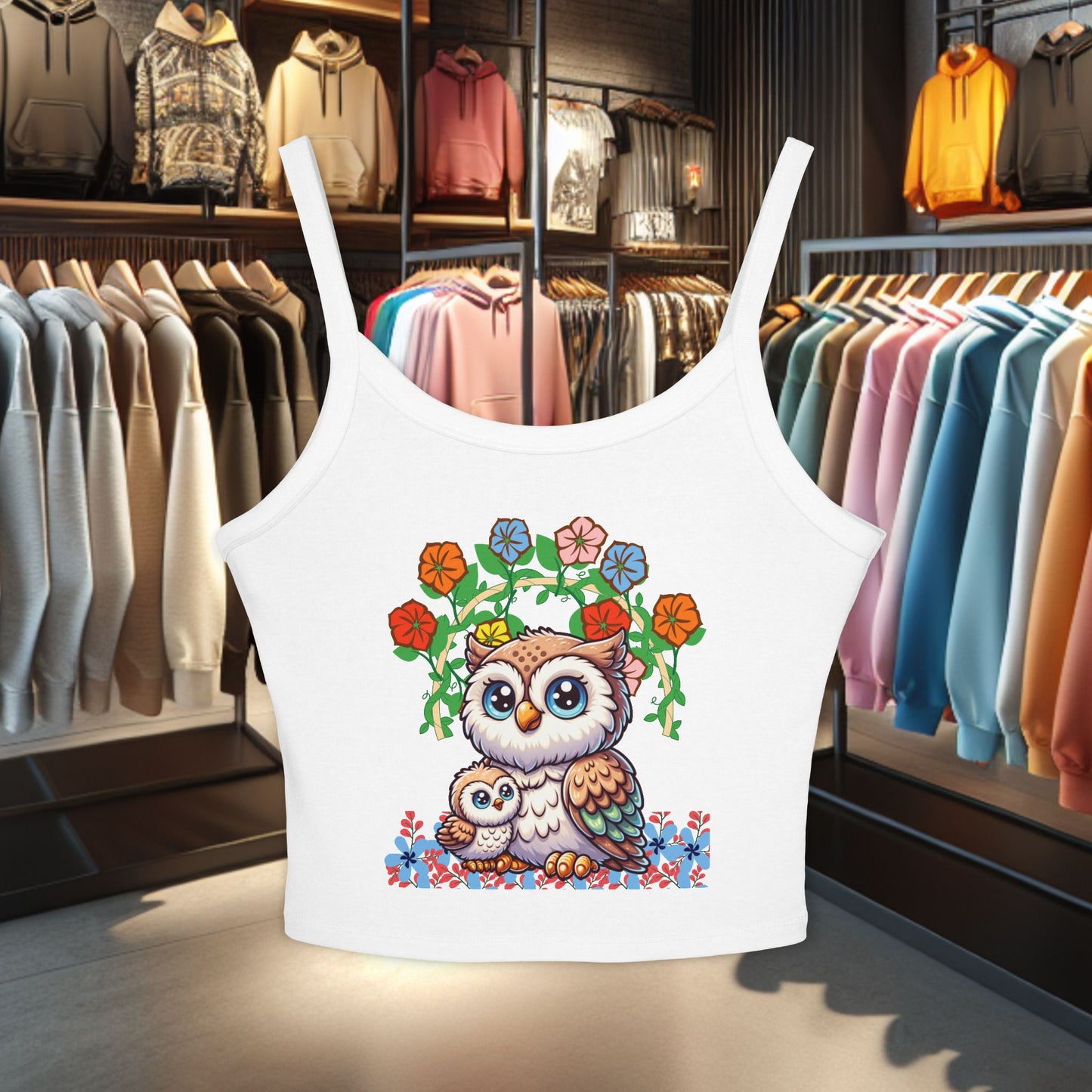Women's Tank Top - Owl with its baby Design