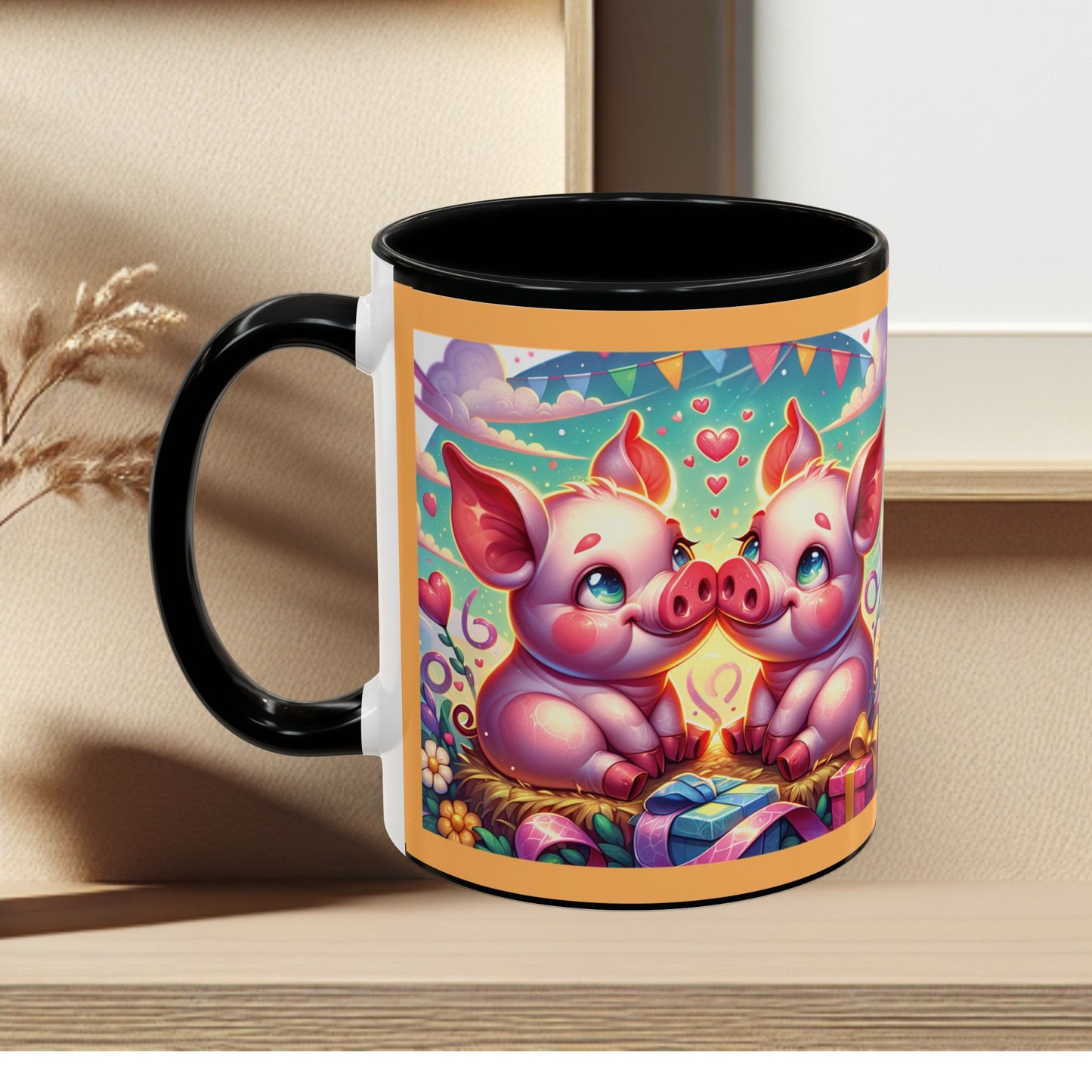 Coffee Mug Love Pigs Picknick 11, 15oz