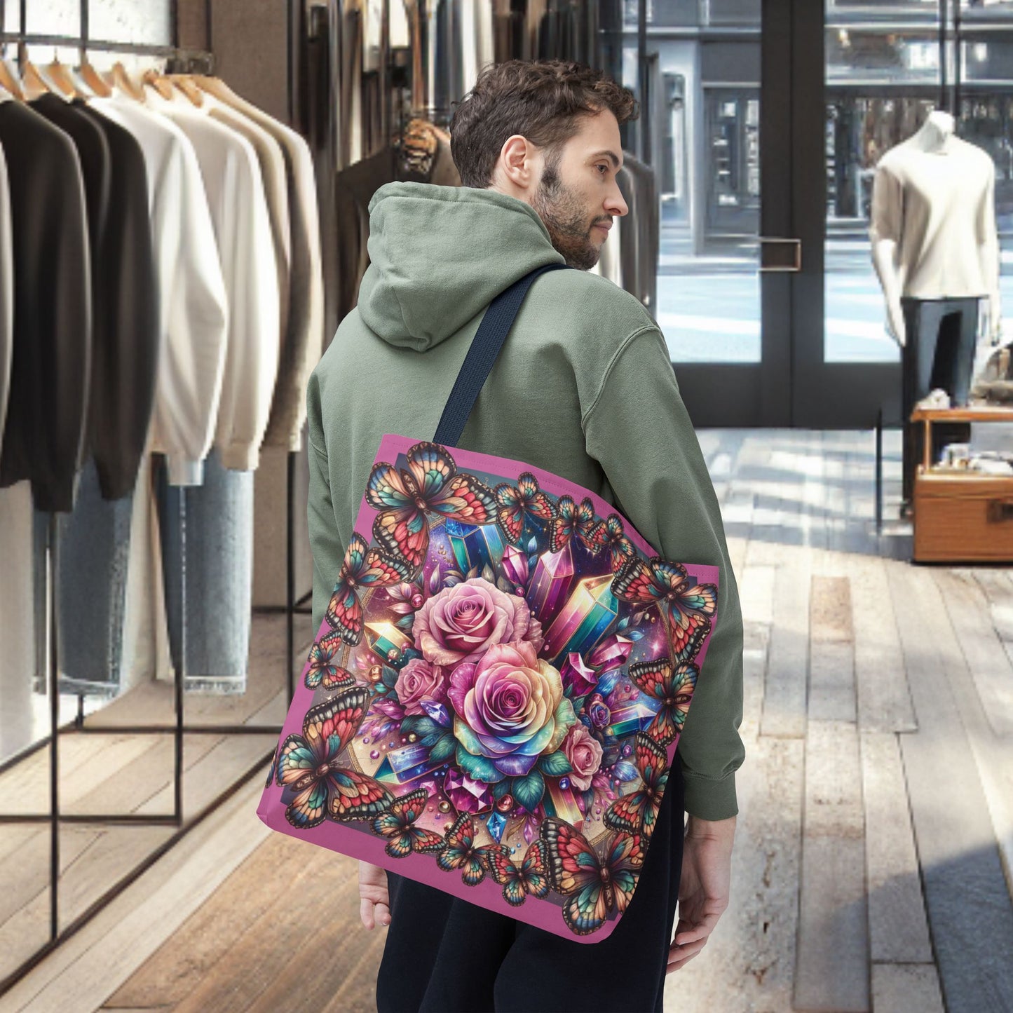 Butterfly Floral Tote Bag