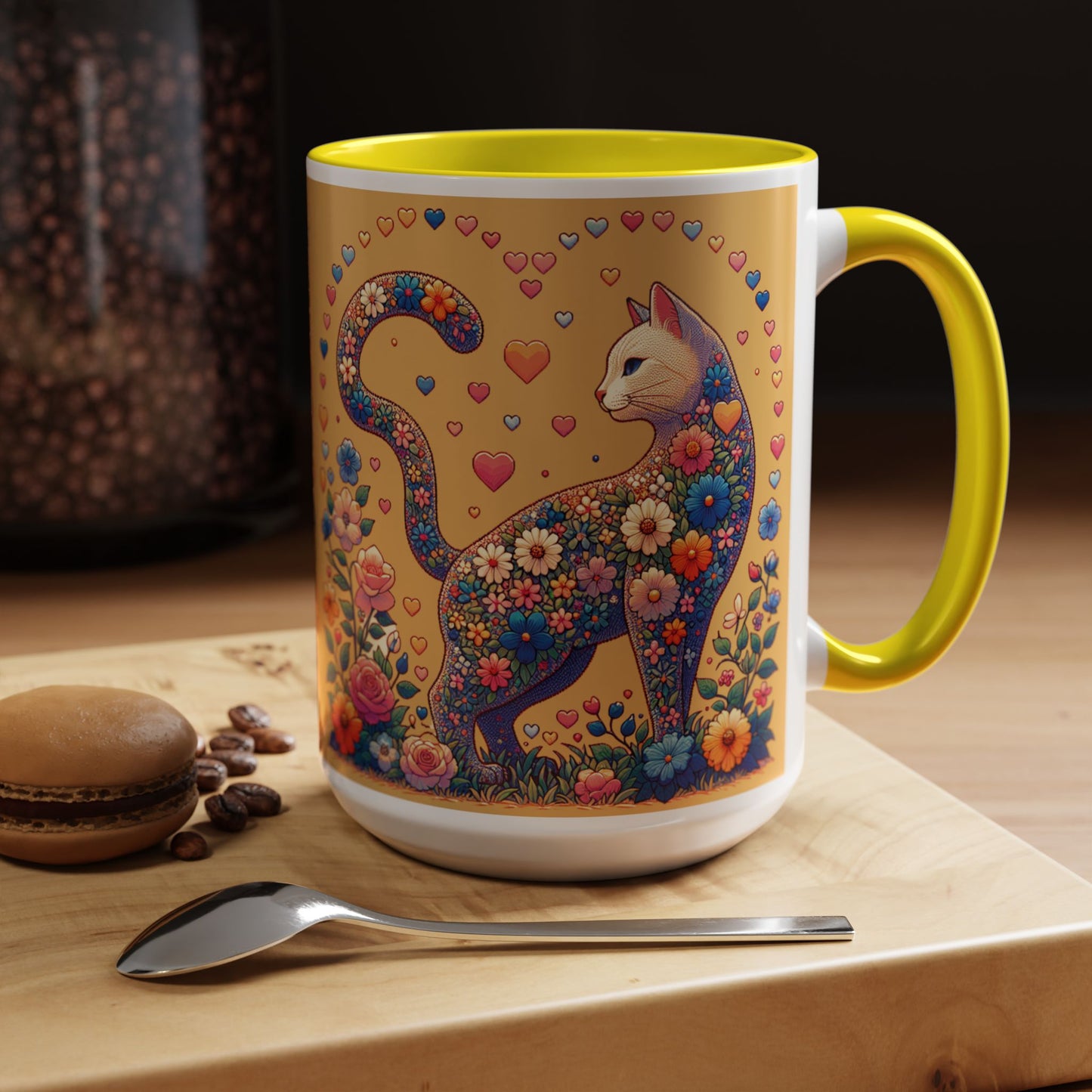 Mug- Loving Cat - Accent Coffee Mug (11oz, 15oz) (AOP)
