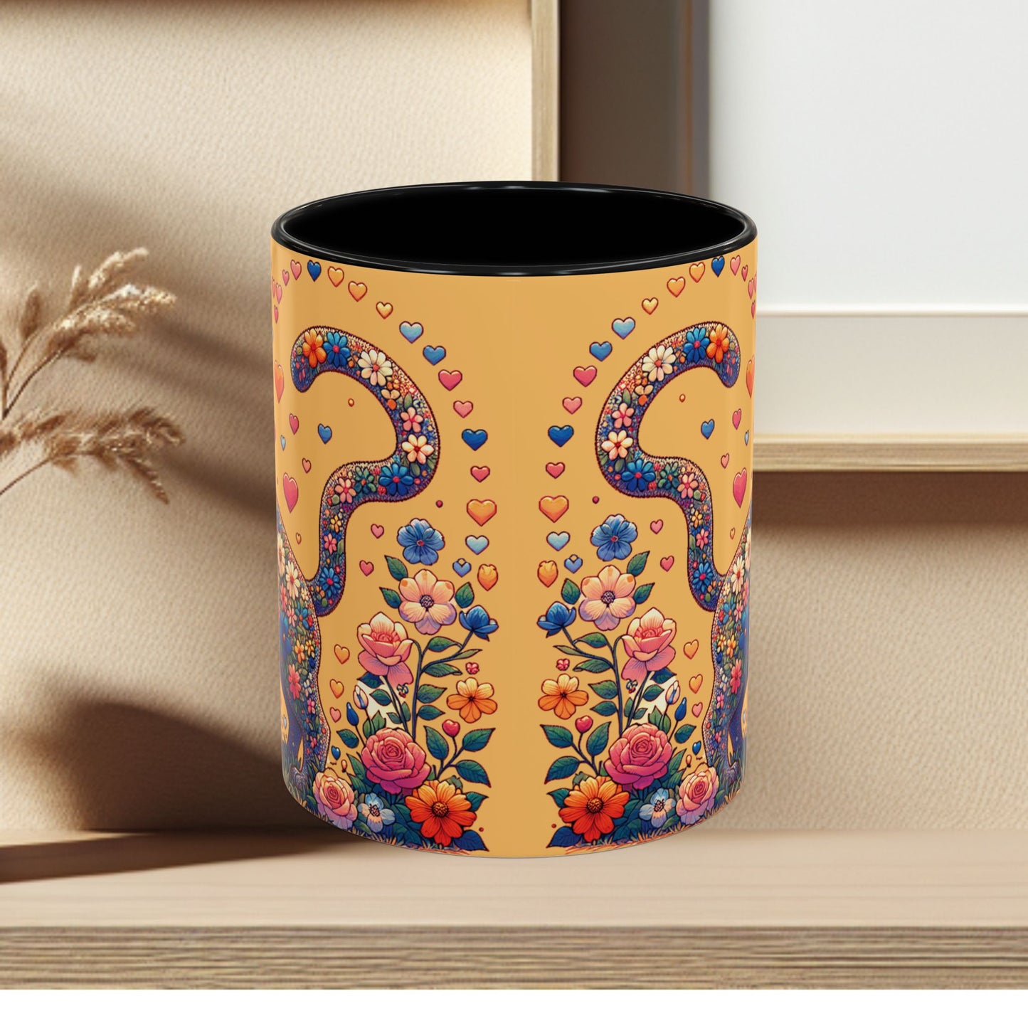 Mug- Loving Cat - Accent Coffee Mug (11oz, 15oz) (AOP)