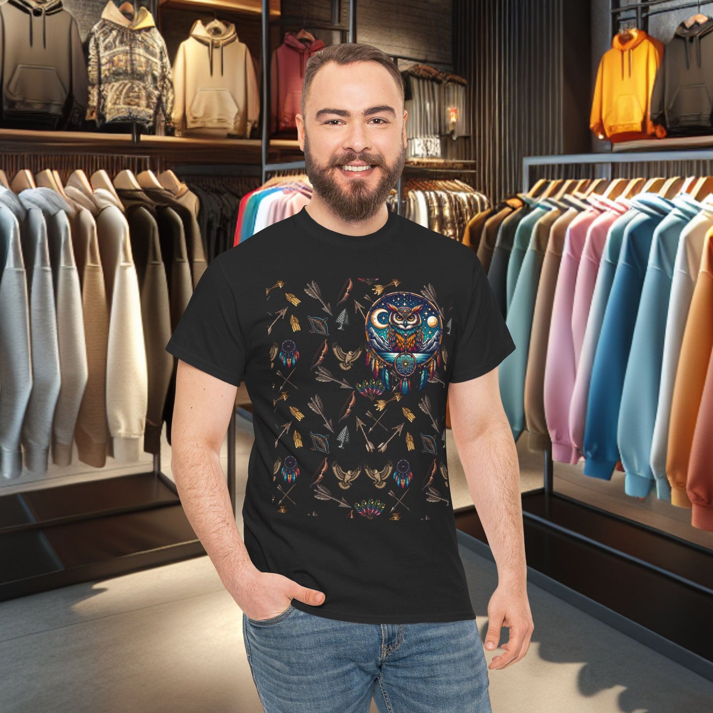 Men's Owl Dreamcatcher Graphic Tee,