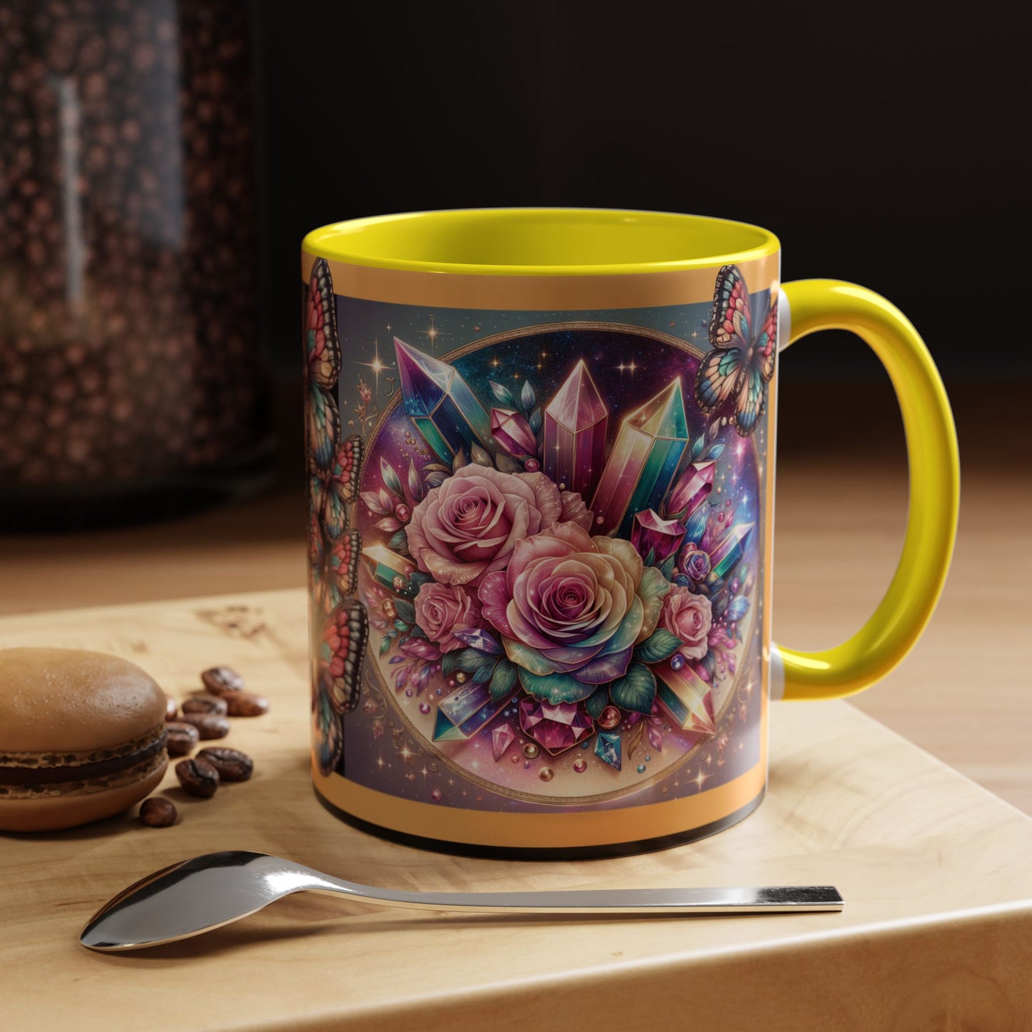 Coffee Mug Butterflys and Flowers