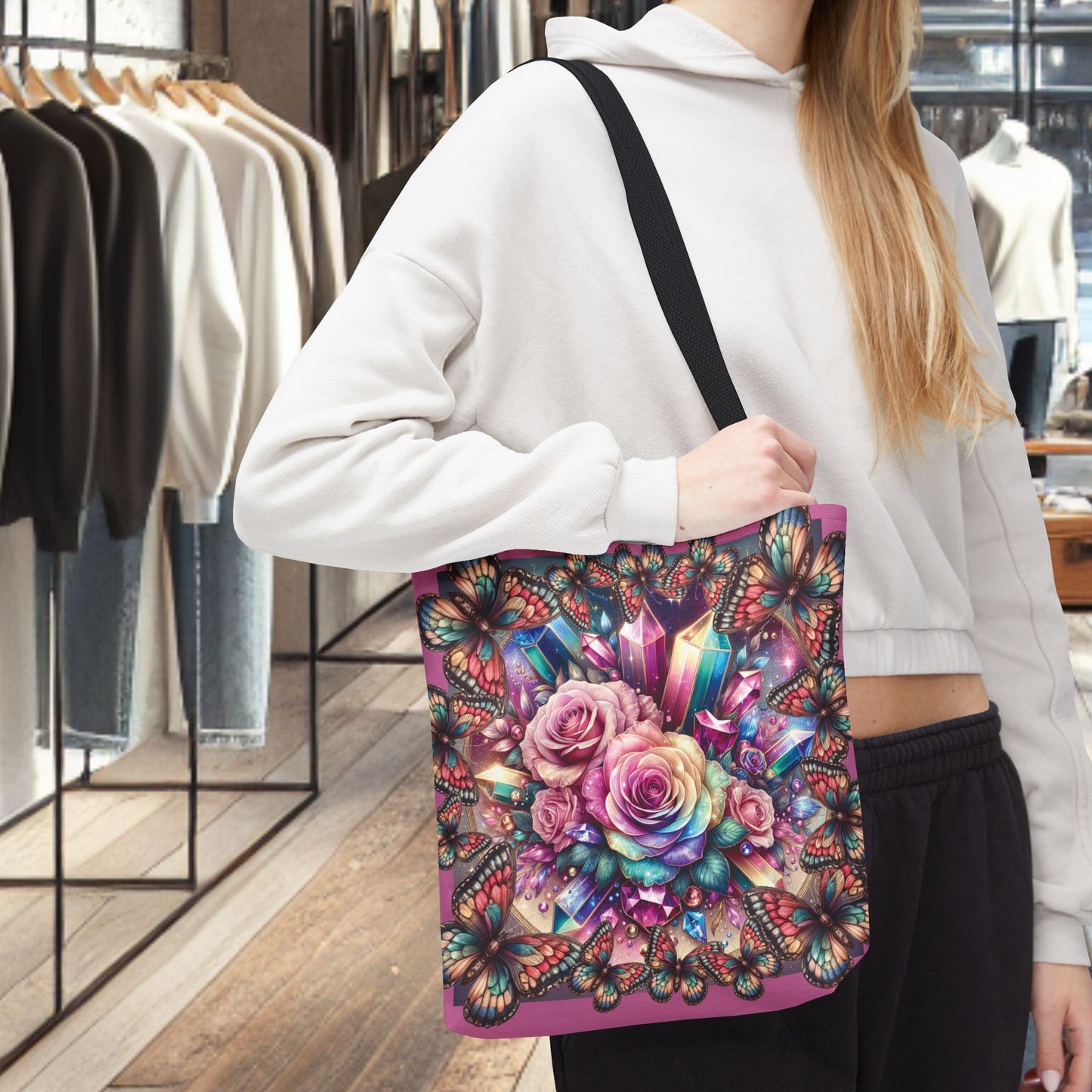 Butterfly Floral Tote Bag