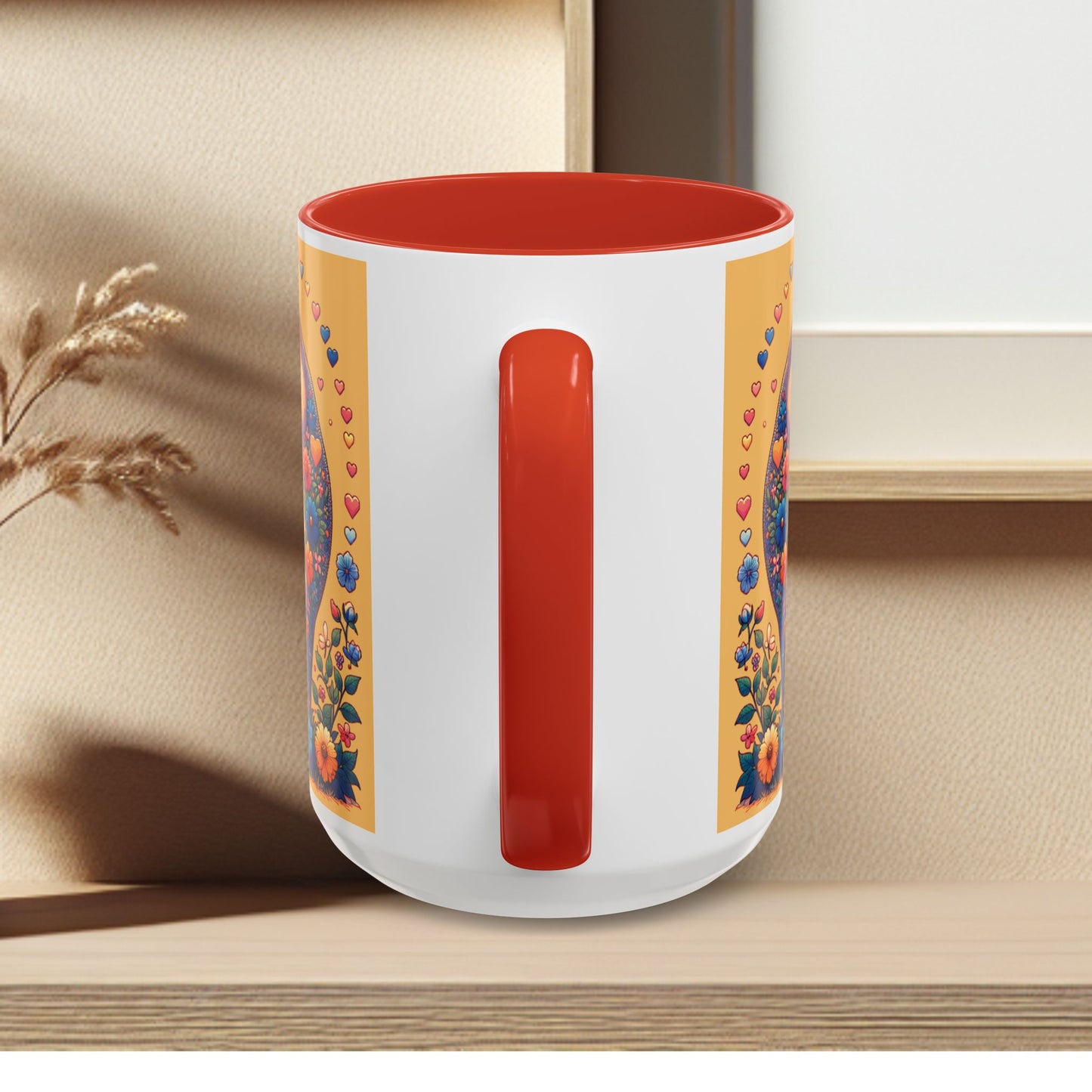 Mug- Loving Cat - Accent Coffee Mug (11oz, 15oz) (AOP)