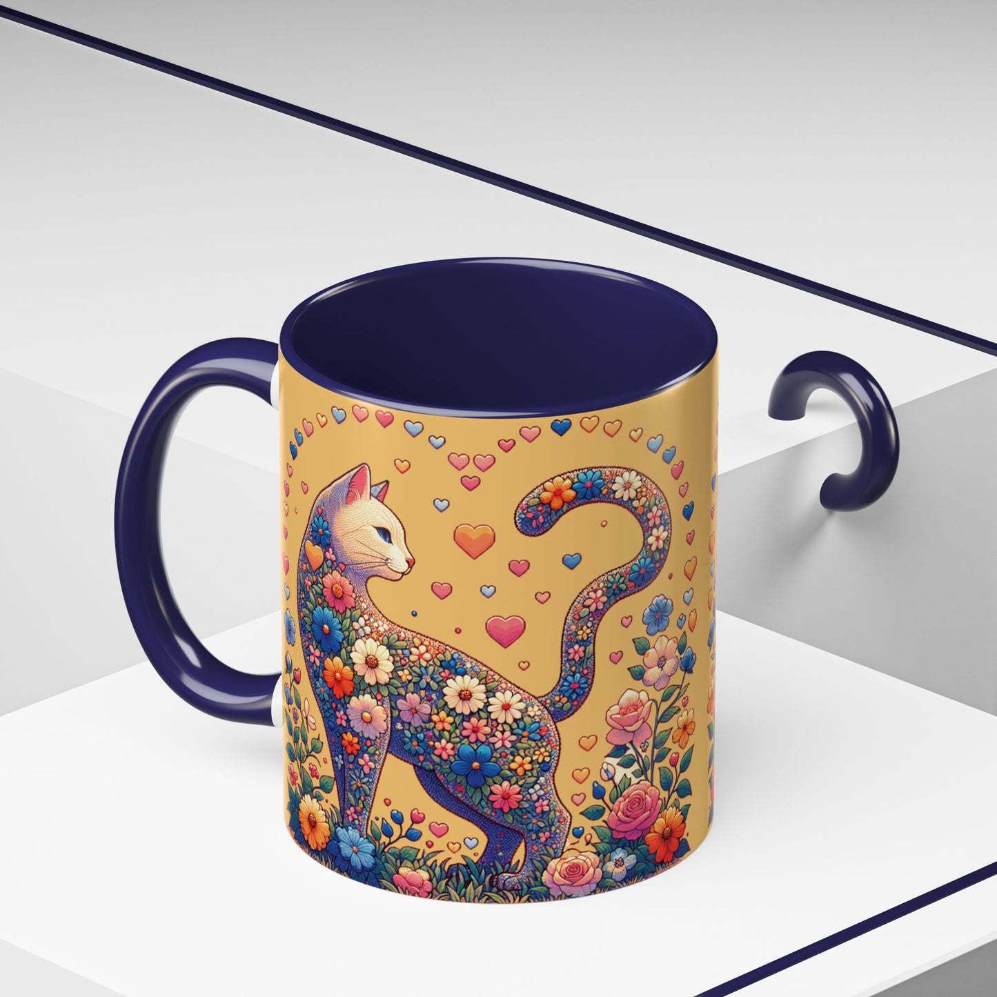 Mug- Loving Cat - Accent Coffee Mug (11oz, 15oz) (AOP)