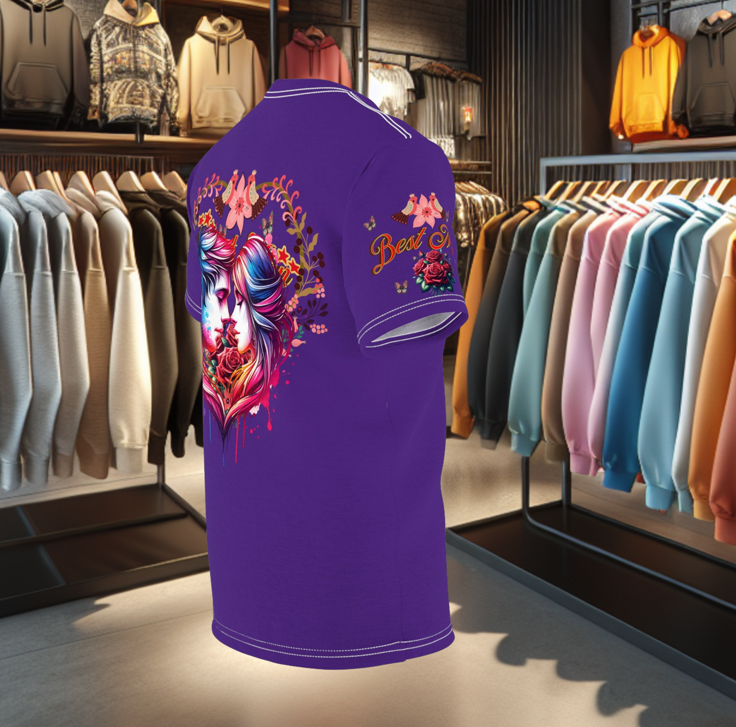 Personalized Best Man mens Graphic Cut & Sew Purple Tee - Bridal Party