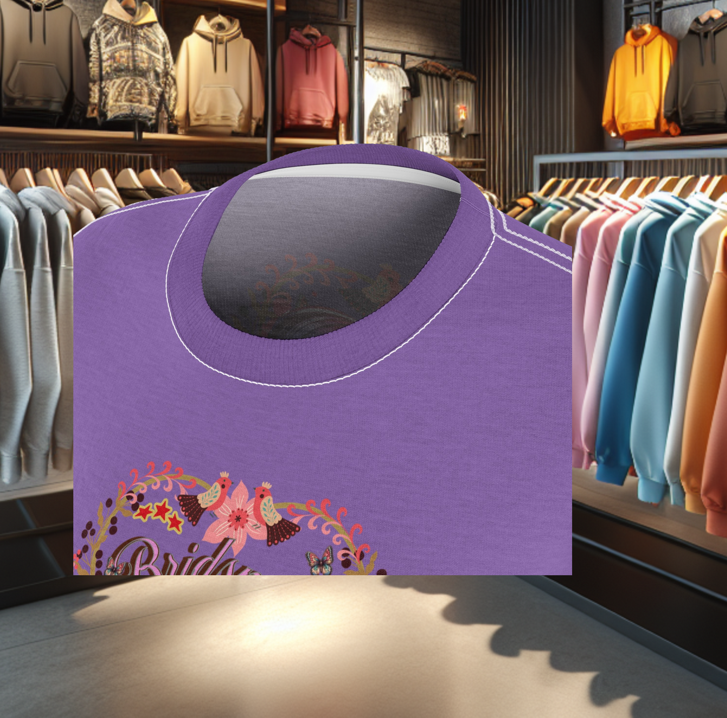 Personalized Bridesmaids Women's Graphic Cut & Sew Purple Tee - Bridal Party