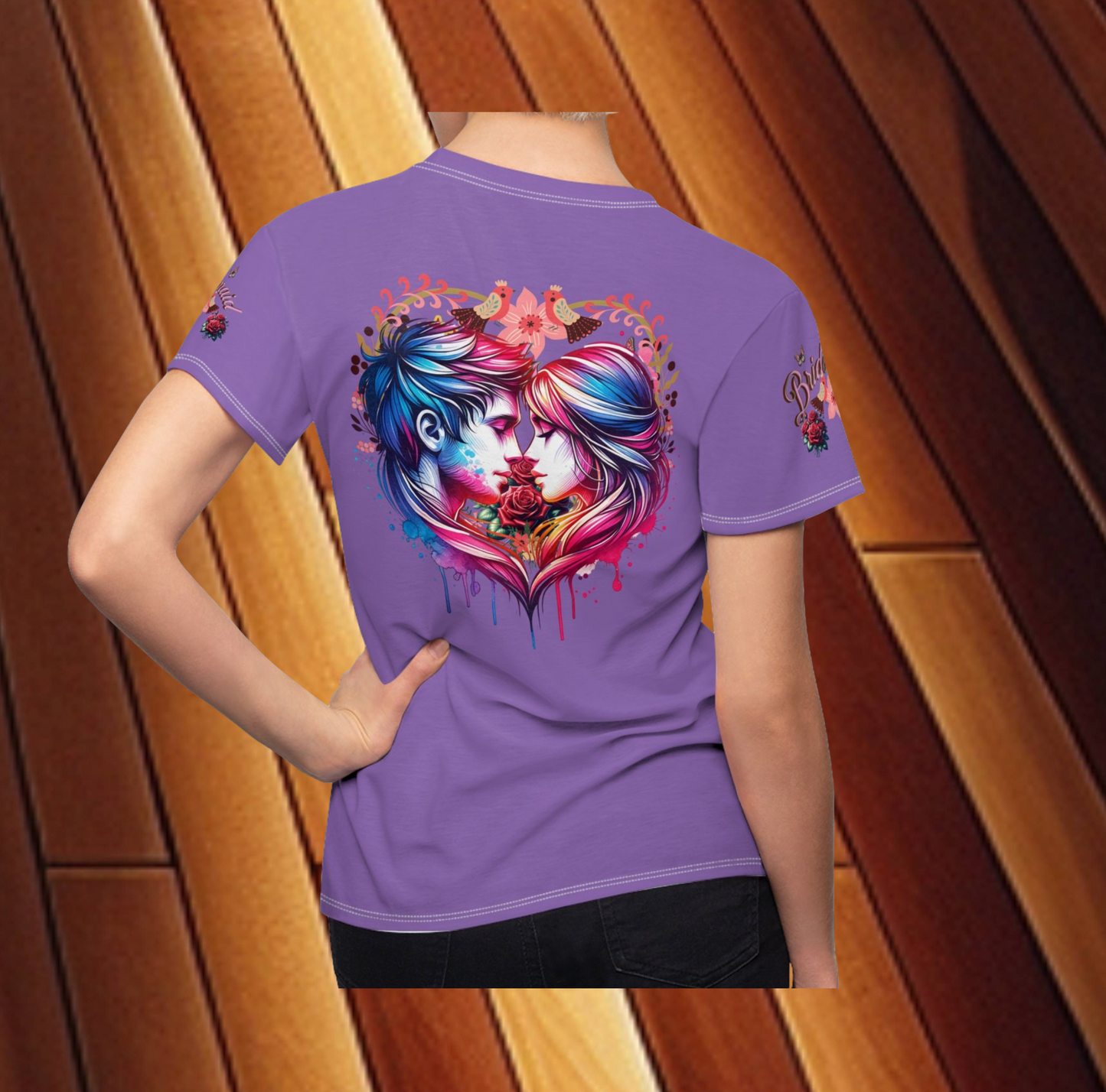 Personalized Bridesmaids Women's Graphic Cut & Sew Purple Tee - Bridal Party