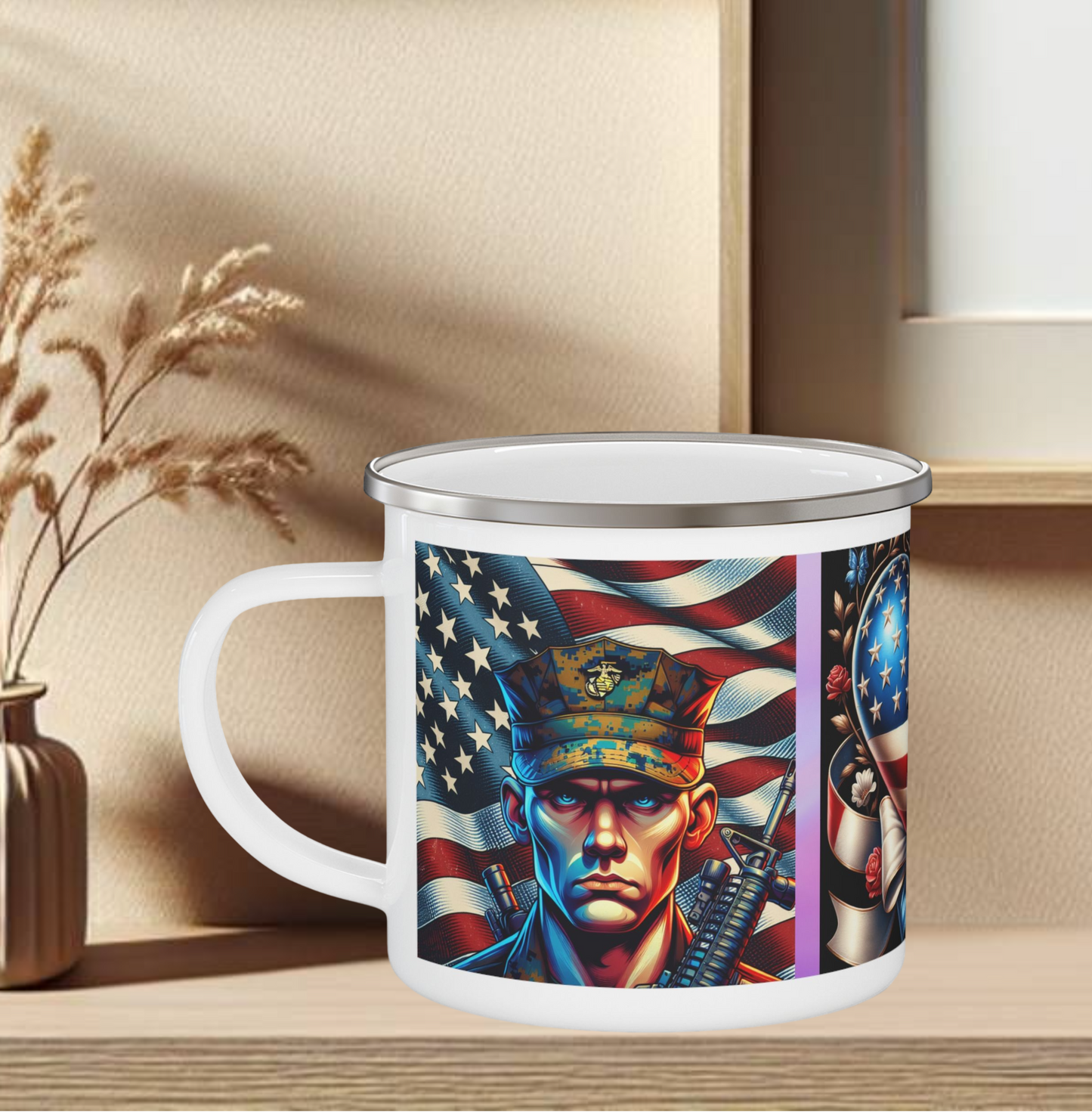 4th of July Enamel Mug