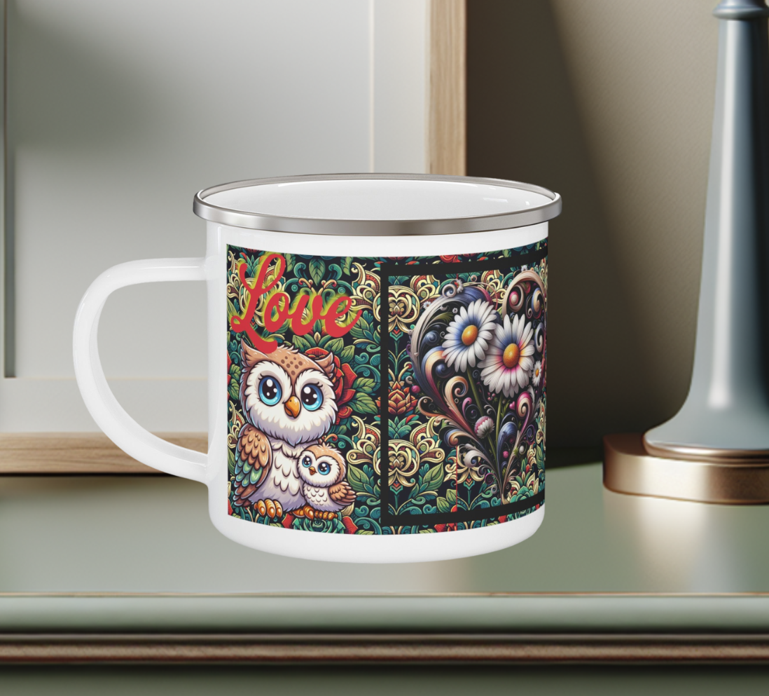 Enamel Mug - Owls Love Camping Mug