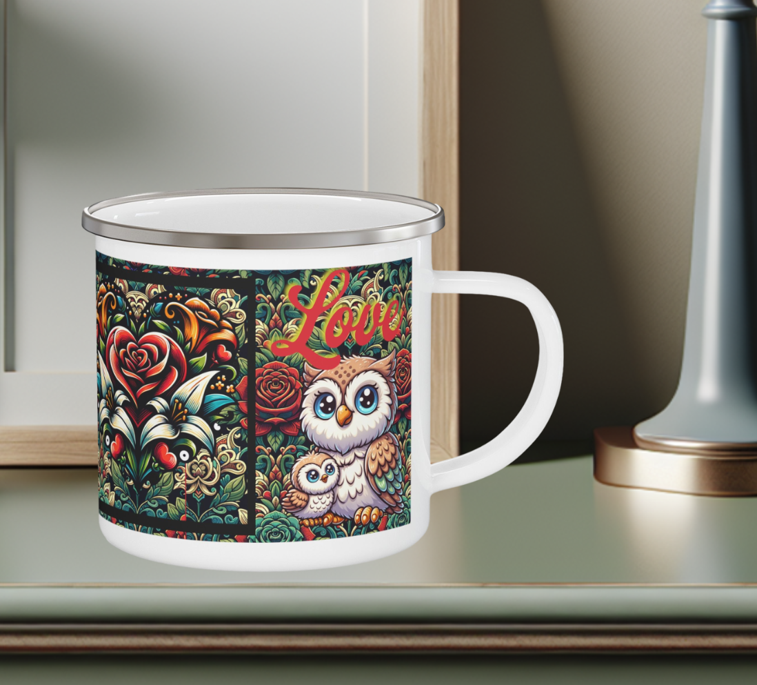 Enamel Mug - Owls Love Camping Mug