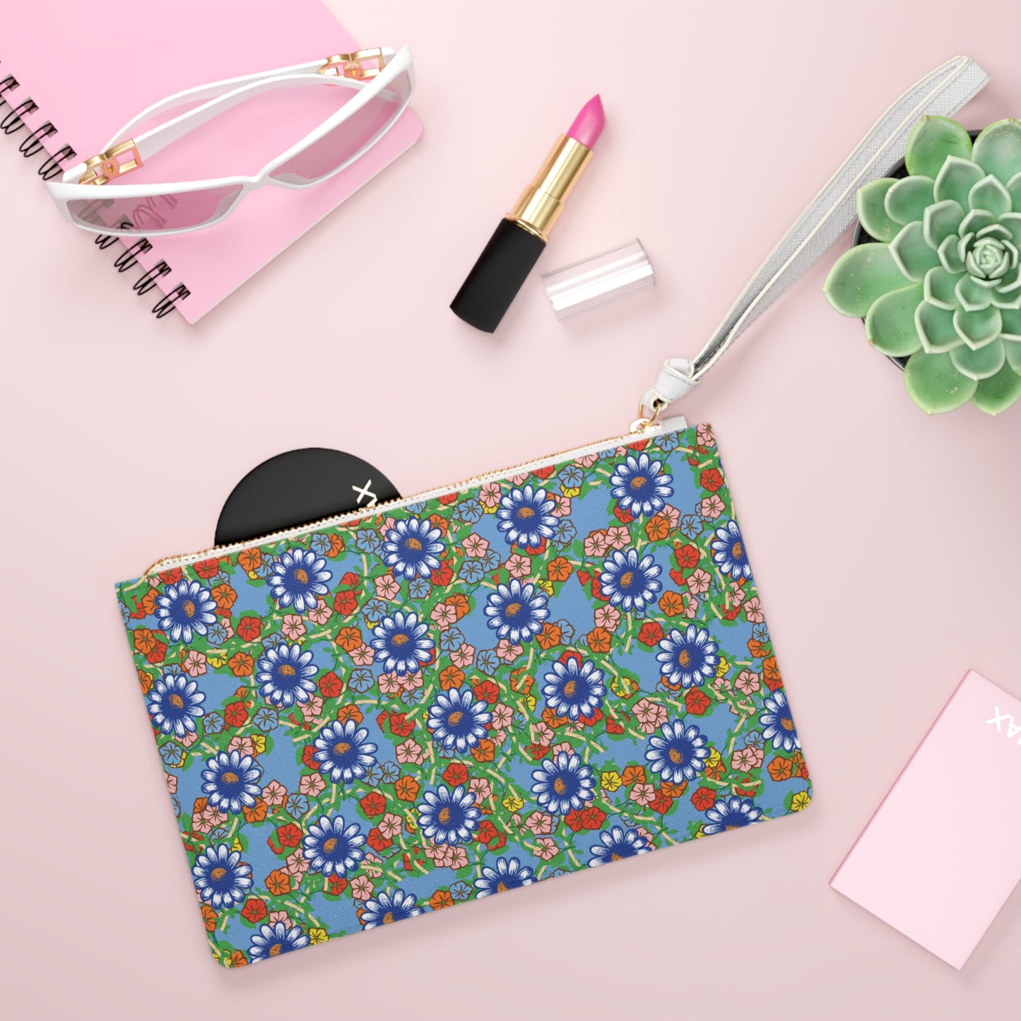 Blue Flowers Clutch Bag