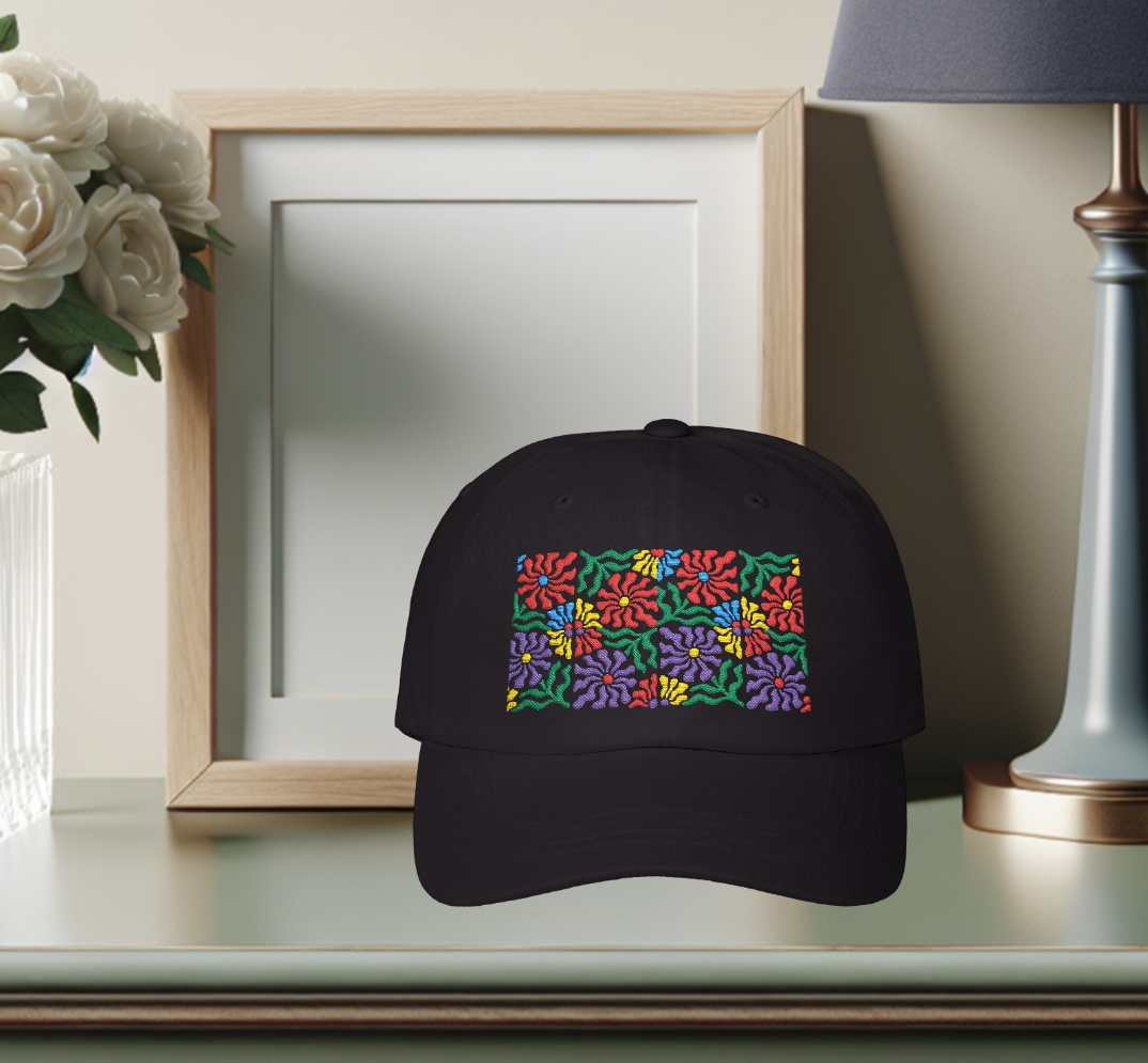 Floral Dad Cap - Colorful Embroidered Flower Hat for Mother's Day