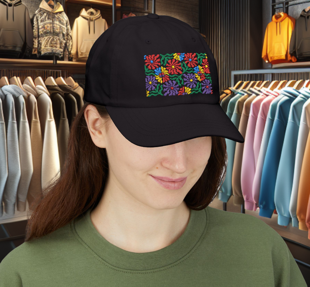Floral Dad Cap - Colorful Embroidered Flower Hat for Mother's Day