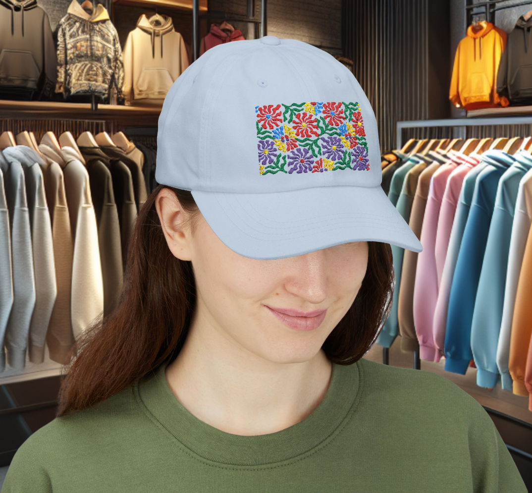 Floral Dad Cap - Colorful Embroidered Flower Hat for Mother's Day