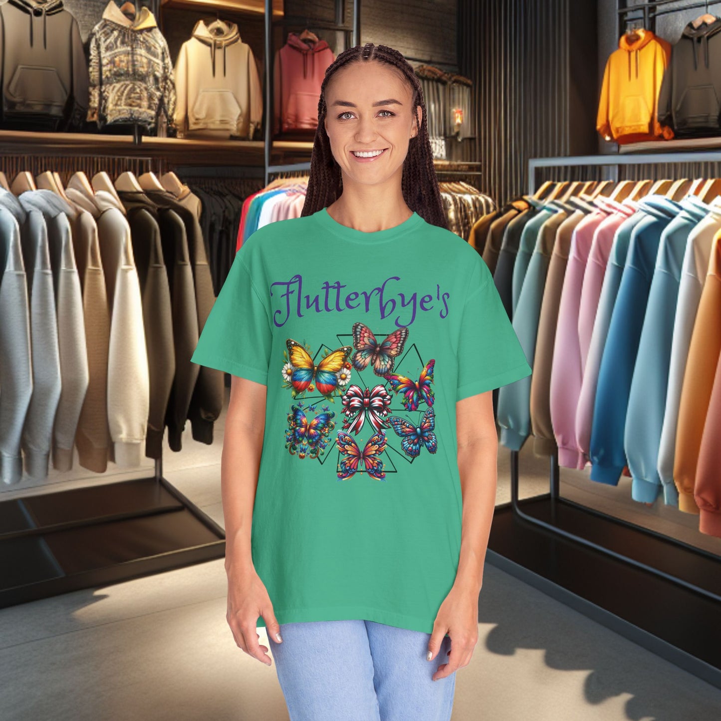 Flutterbye's - Butterfly Lover's Garment-Dyed T-shirt