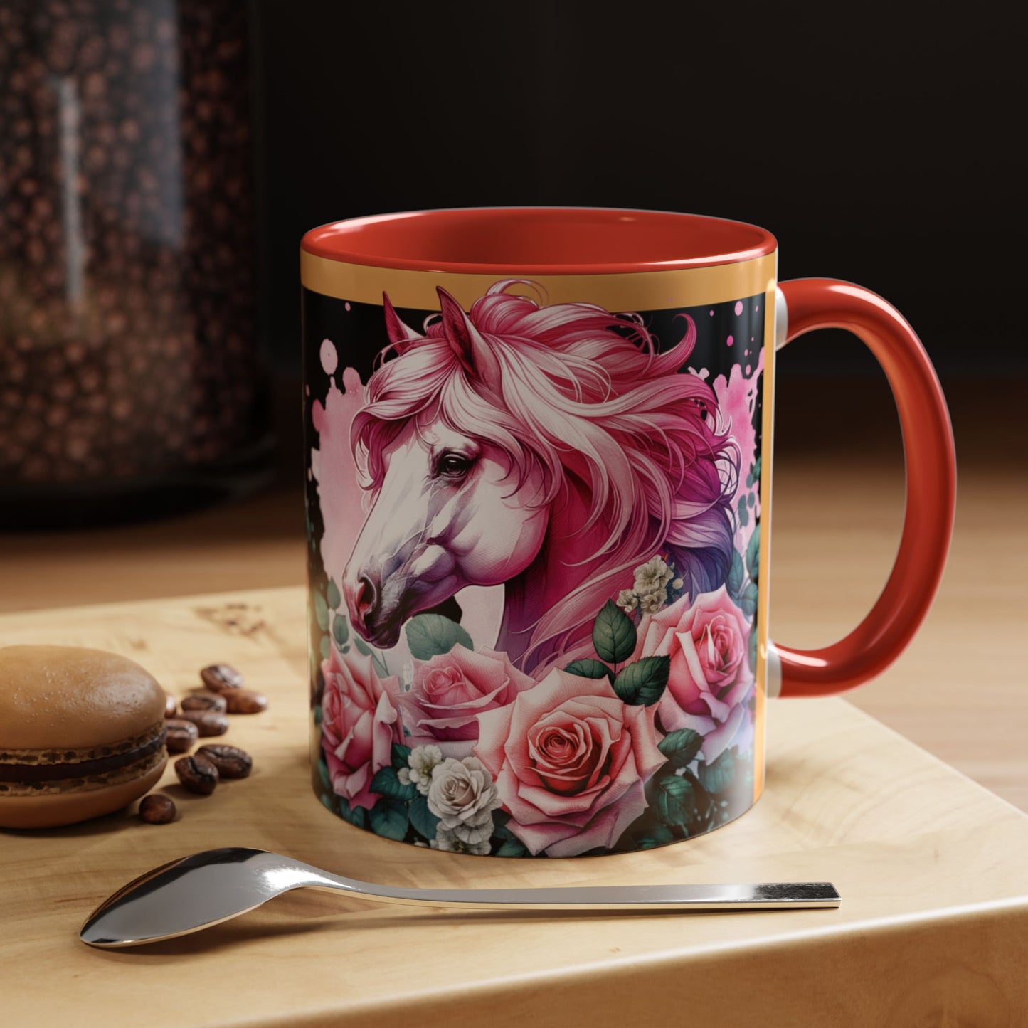 Coffee Mug Horses in Flowers 11oz 15oz