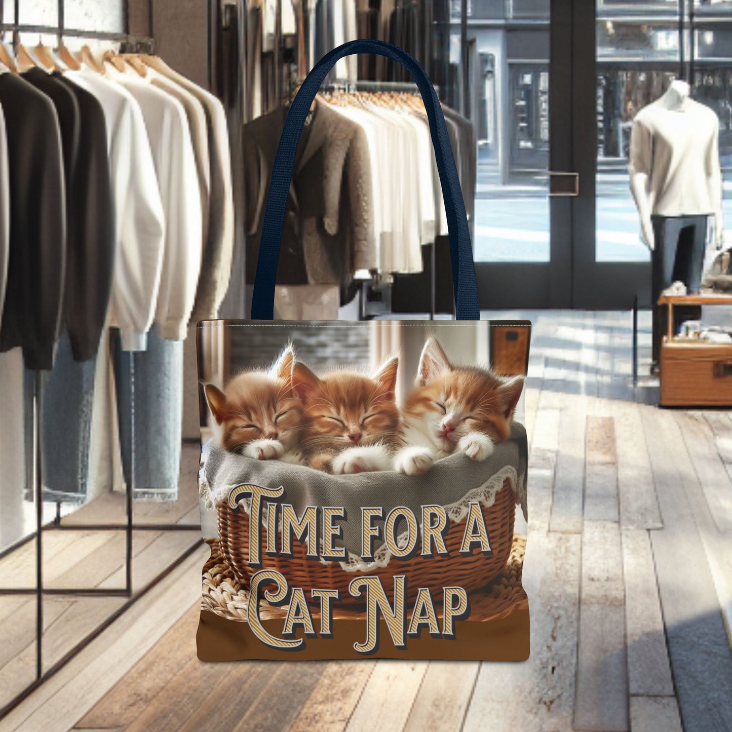 Tote Bag -Time For a Cat Nap Tote Bag (AOP)