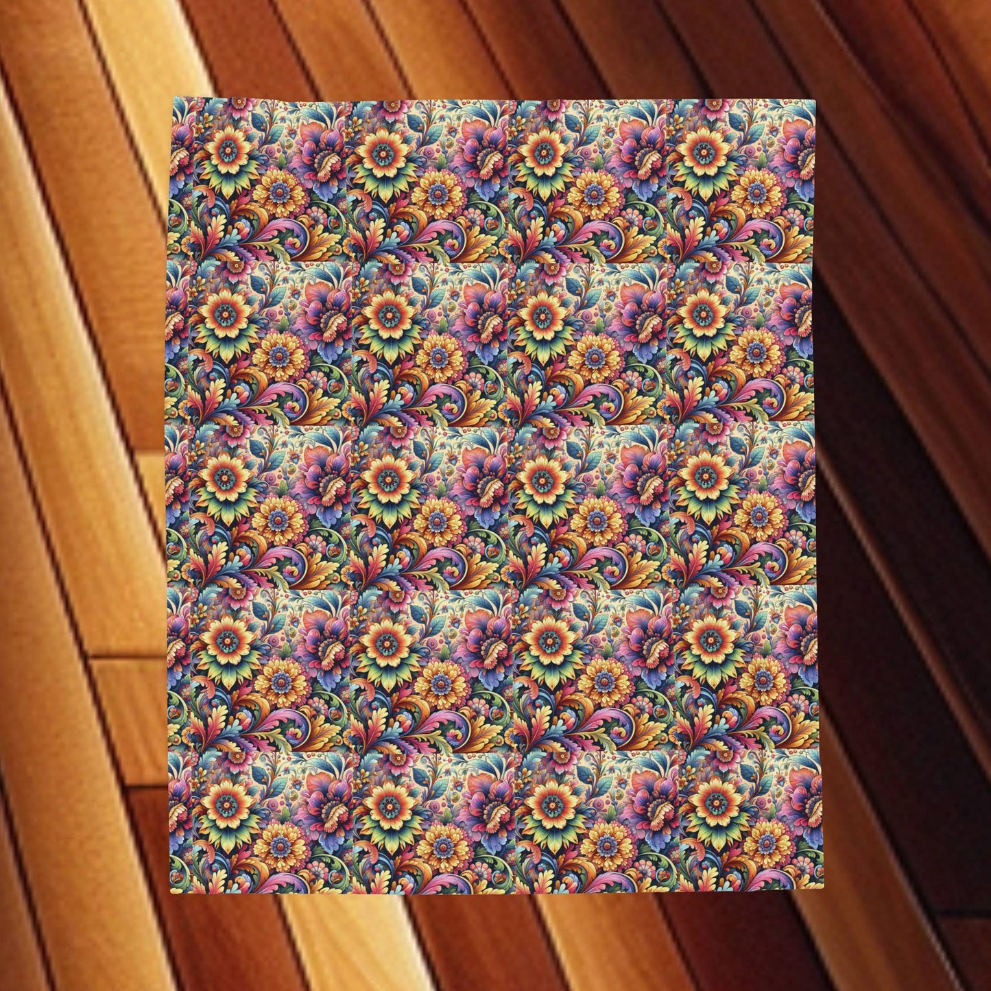 Floral Velveteen Plush Blanket