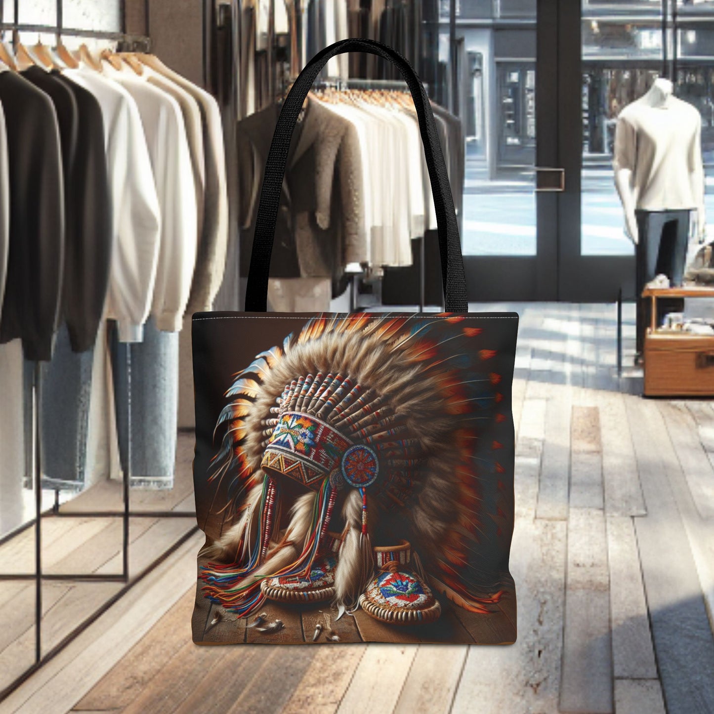 Native War Bonnet Tote Bag - Tribal Style Accessories