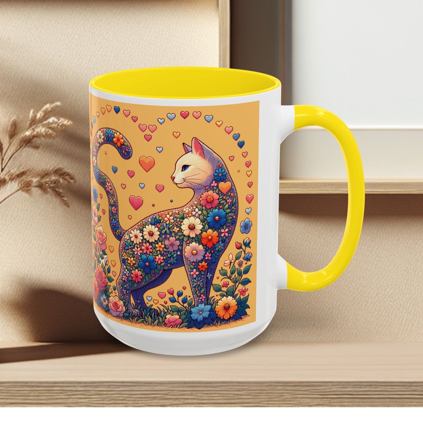 Mug- Loving Cat - Accent Coffee Mug (11oz, 15oz) (AOP)