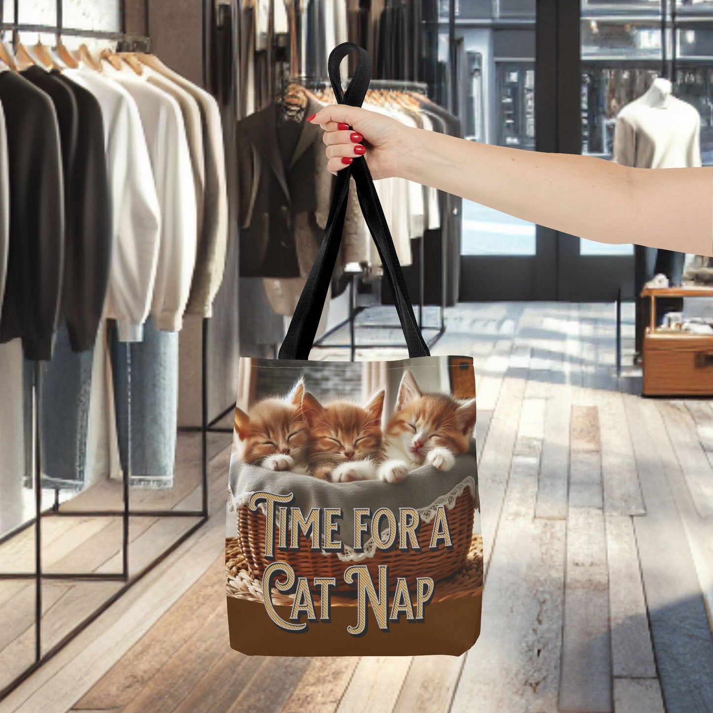 Tote Bag -Time For a Cat Nap Tote Bag (AOP)
