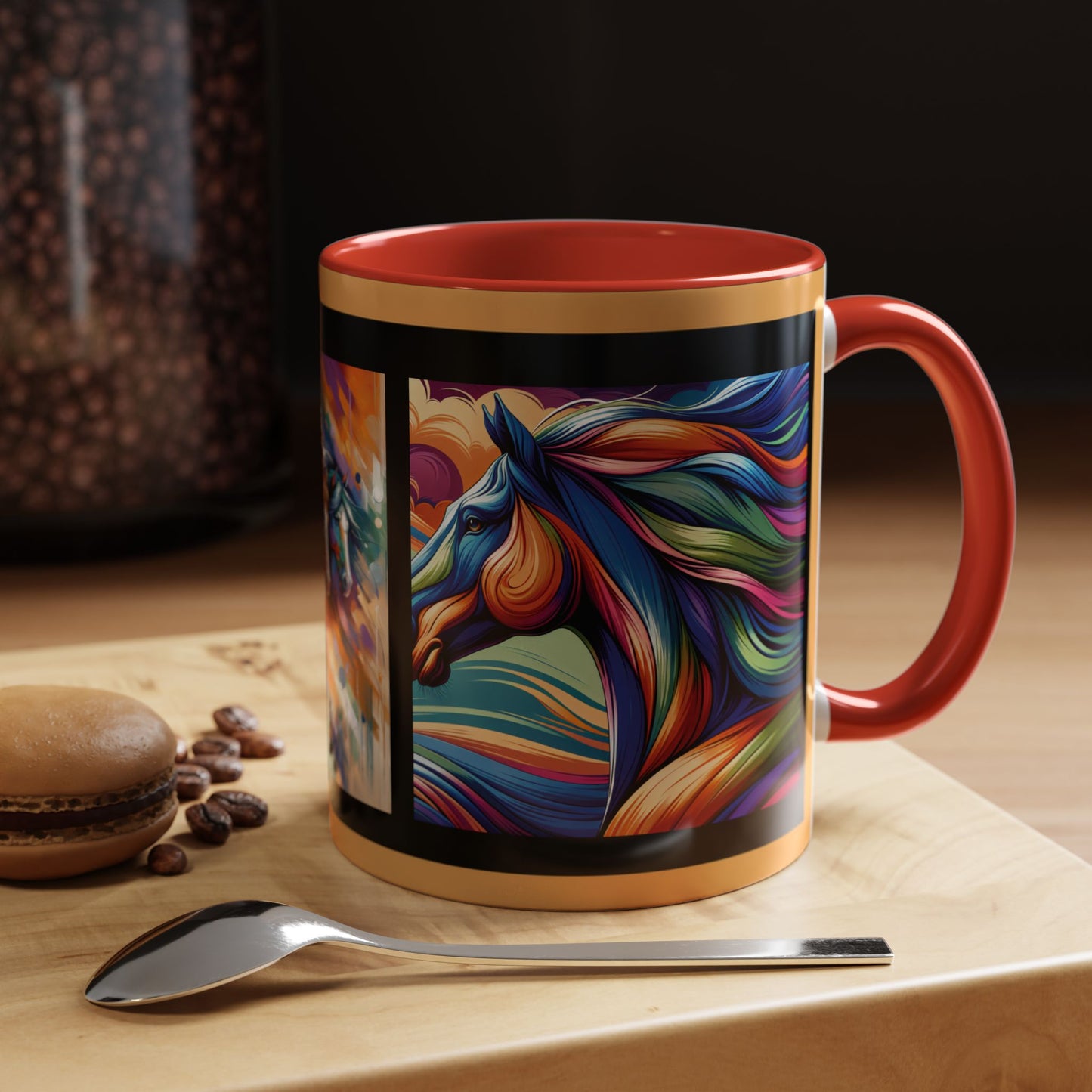 Mug Coffee Multi Color Horses 11oz 15oz