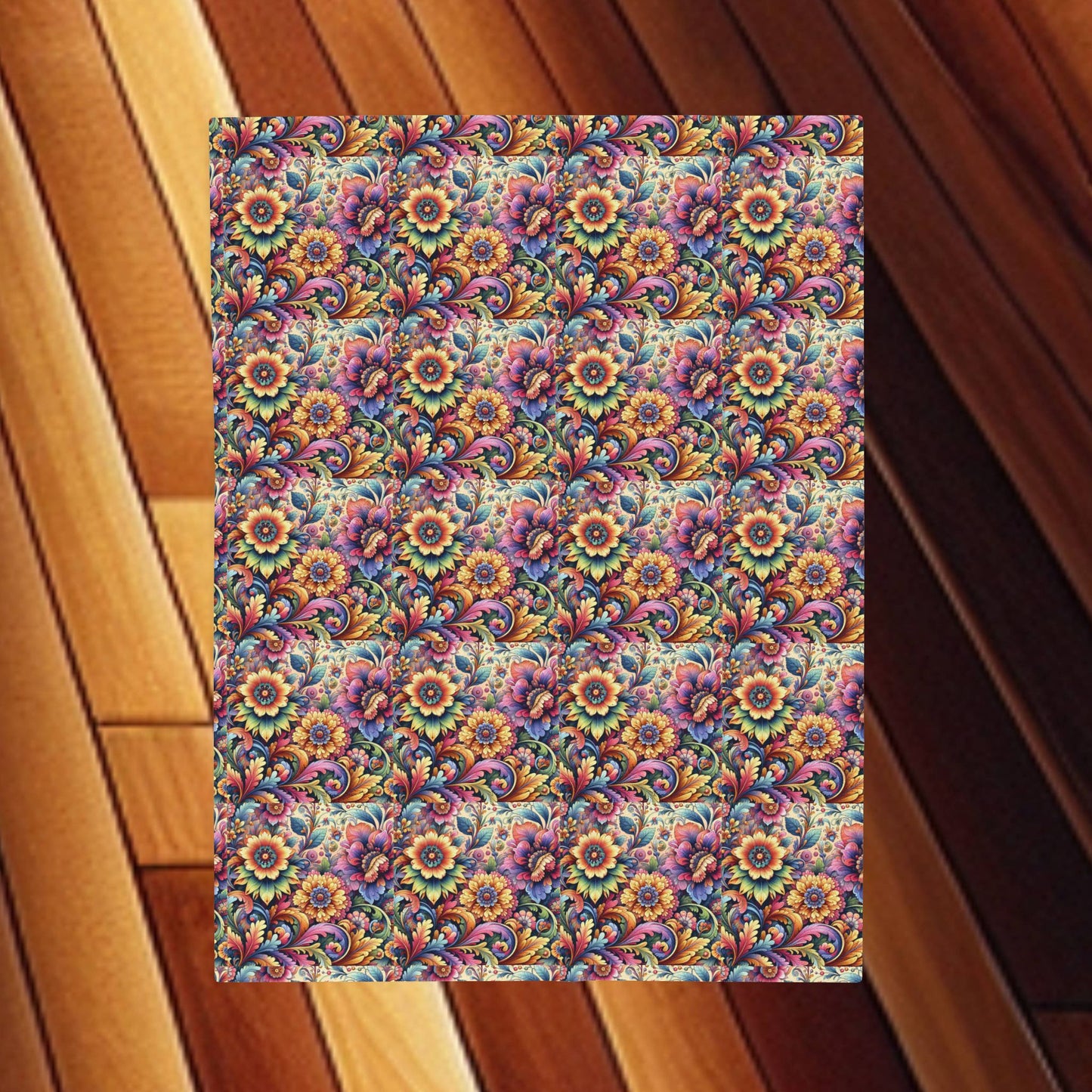 Floral Velveteen Plush Blanket
