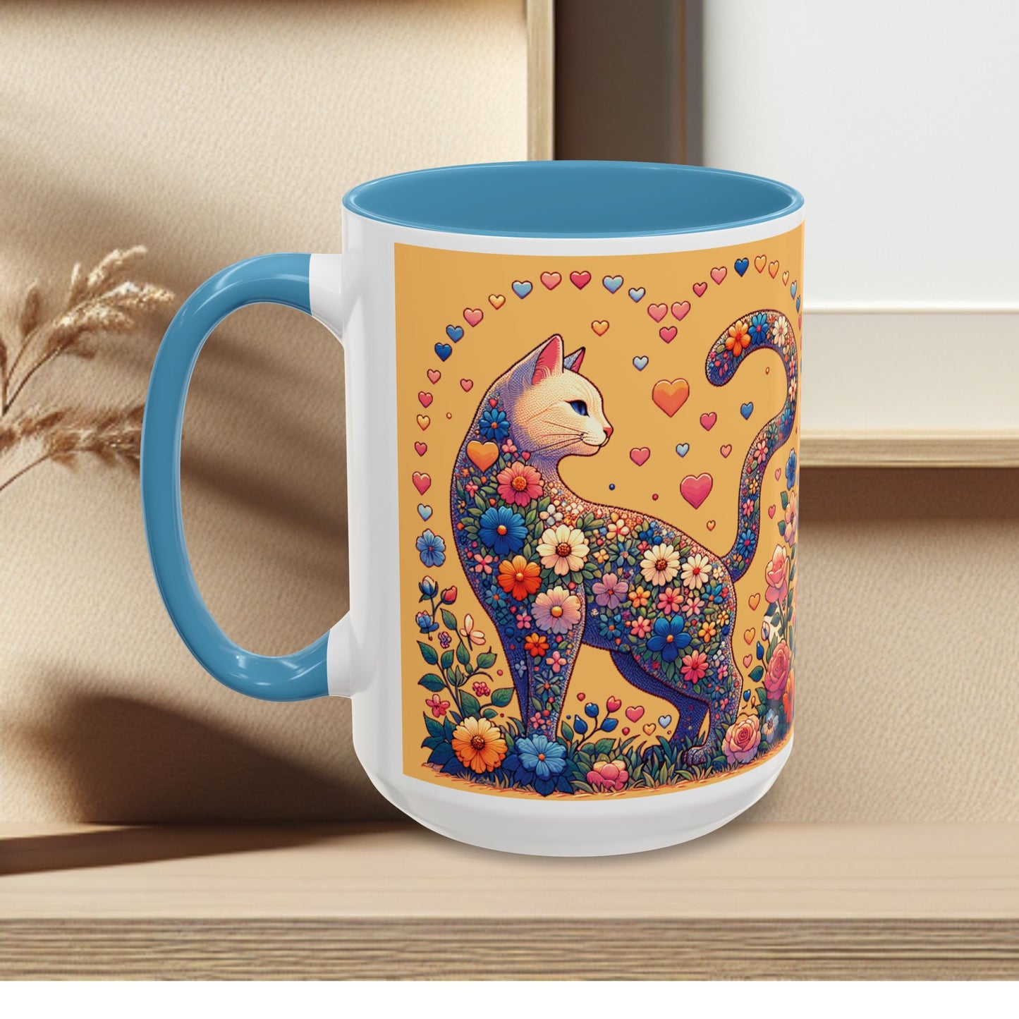 Mug- Loving Cat - Accent Coffee Mug (11oz, 15oz) (AOP)