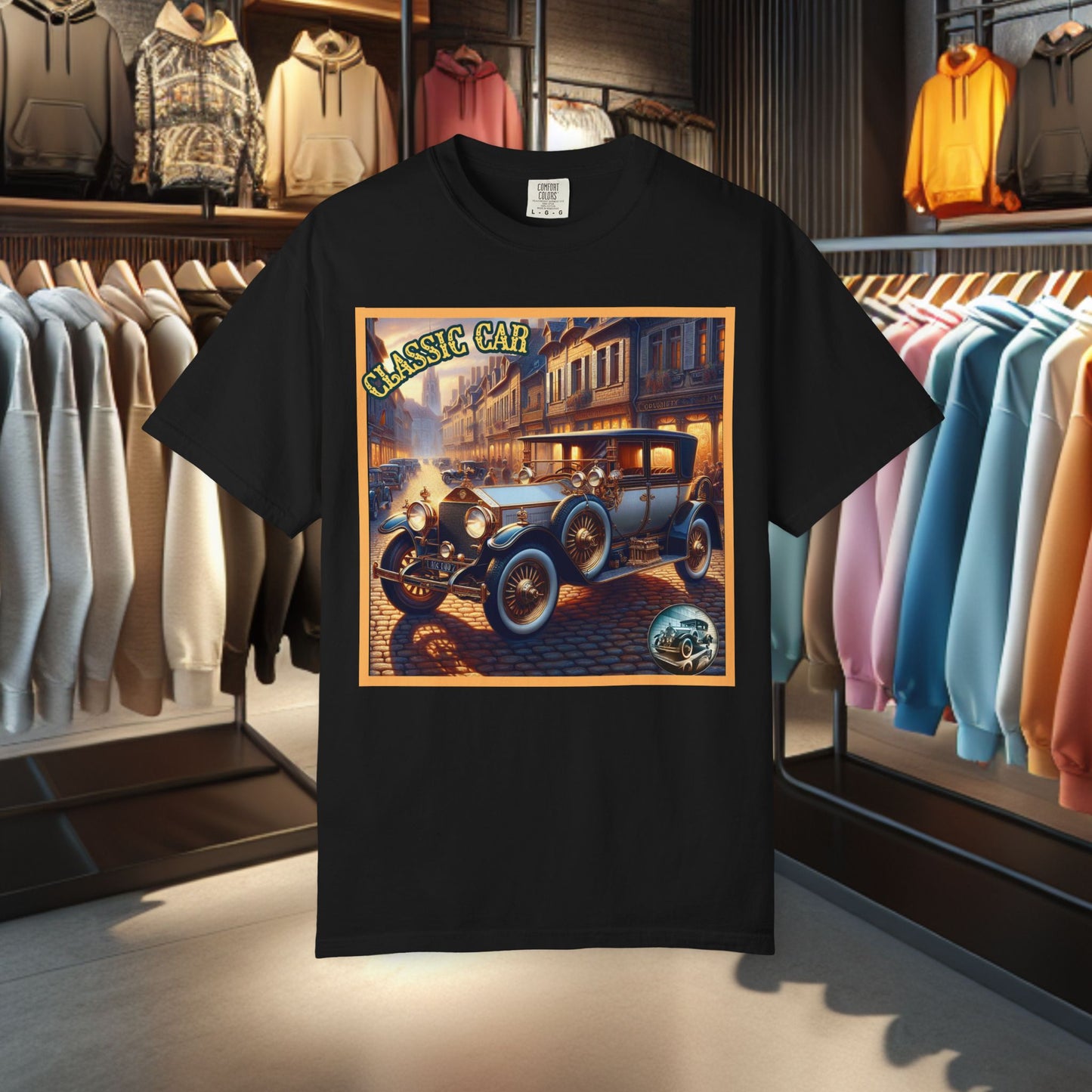 Tee Shirt - Classic Blue Car - T-shirt Blac-
