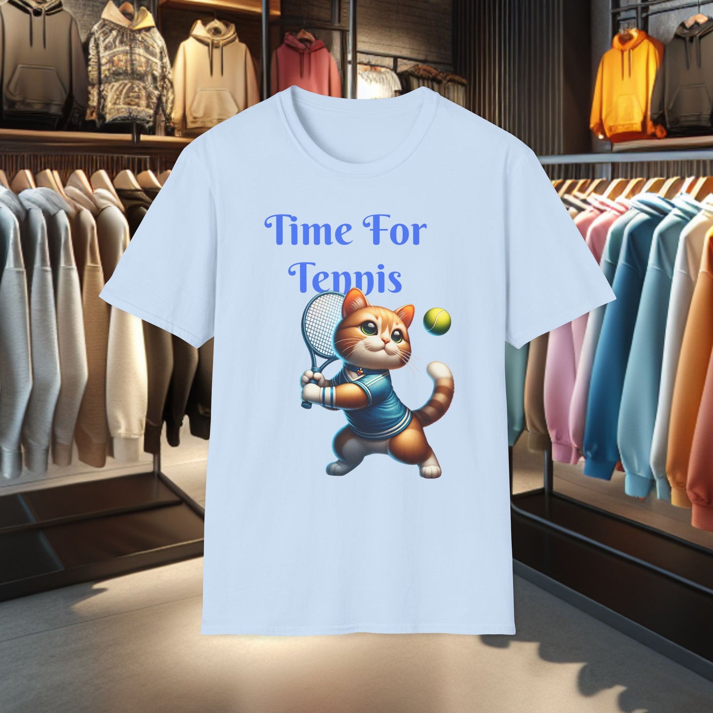 Cat Playing Tennis Unisex T-Shirt - Time For Tennis