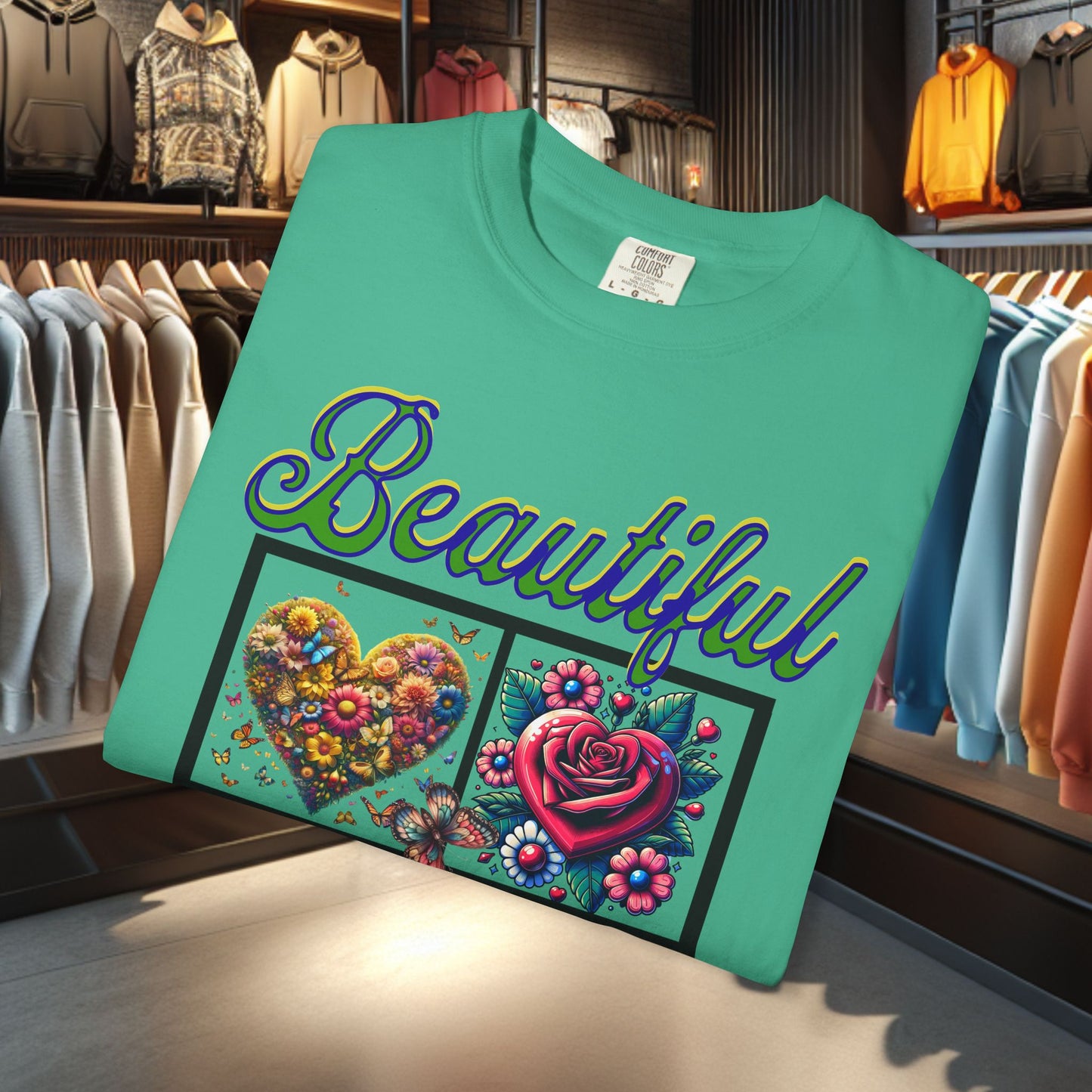 Beautiful Hearts Floral Unisex T-shirt