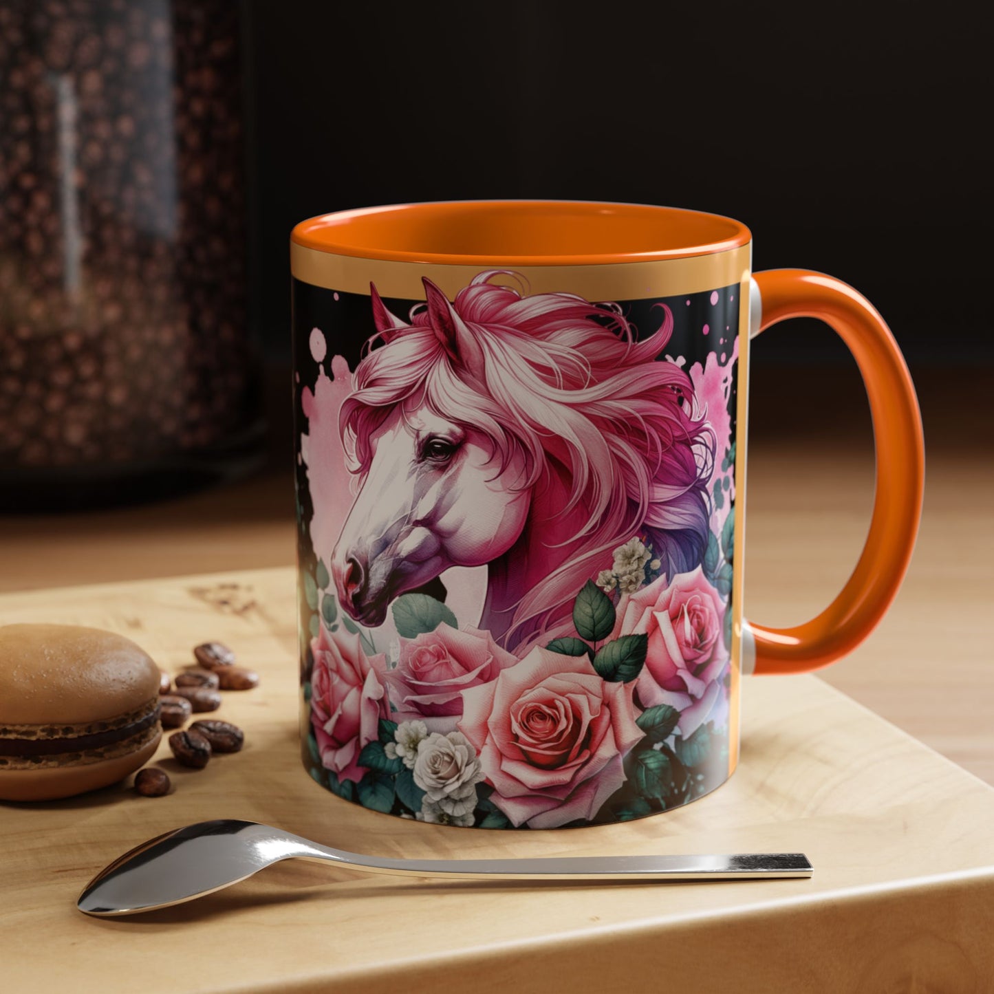 Coffee Mug Horses in Flowers 11oz 15oz