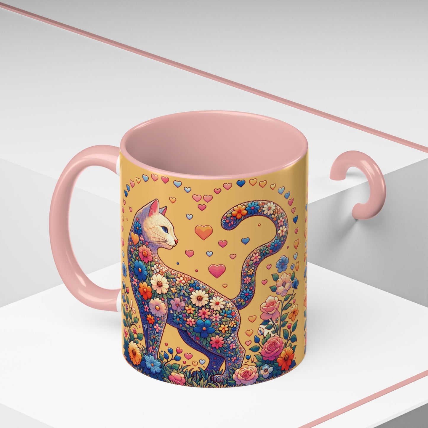 Mug- Loving Cat - Accent Coffee Mug (11oz, 15oz) (AOP)
