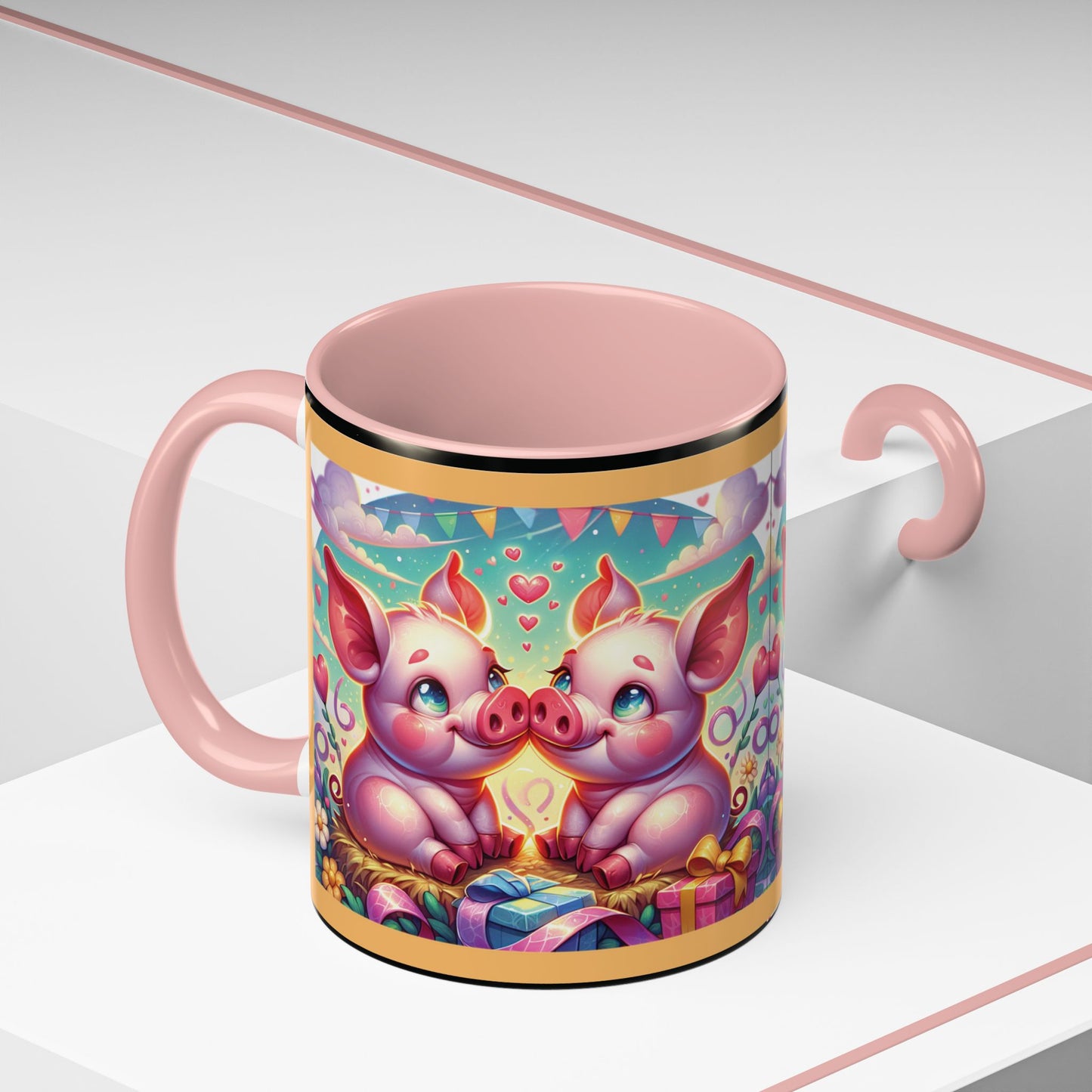Coffee Mug Love Pigs Picknick 11, 15oz