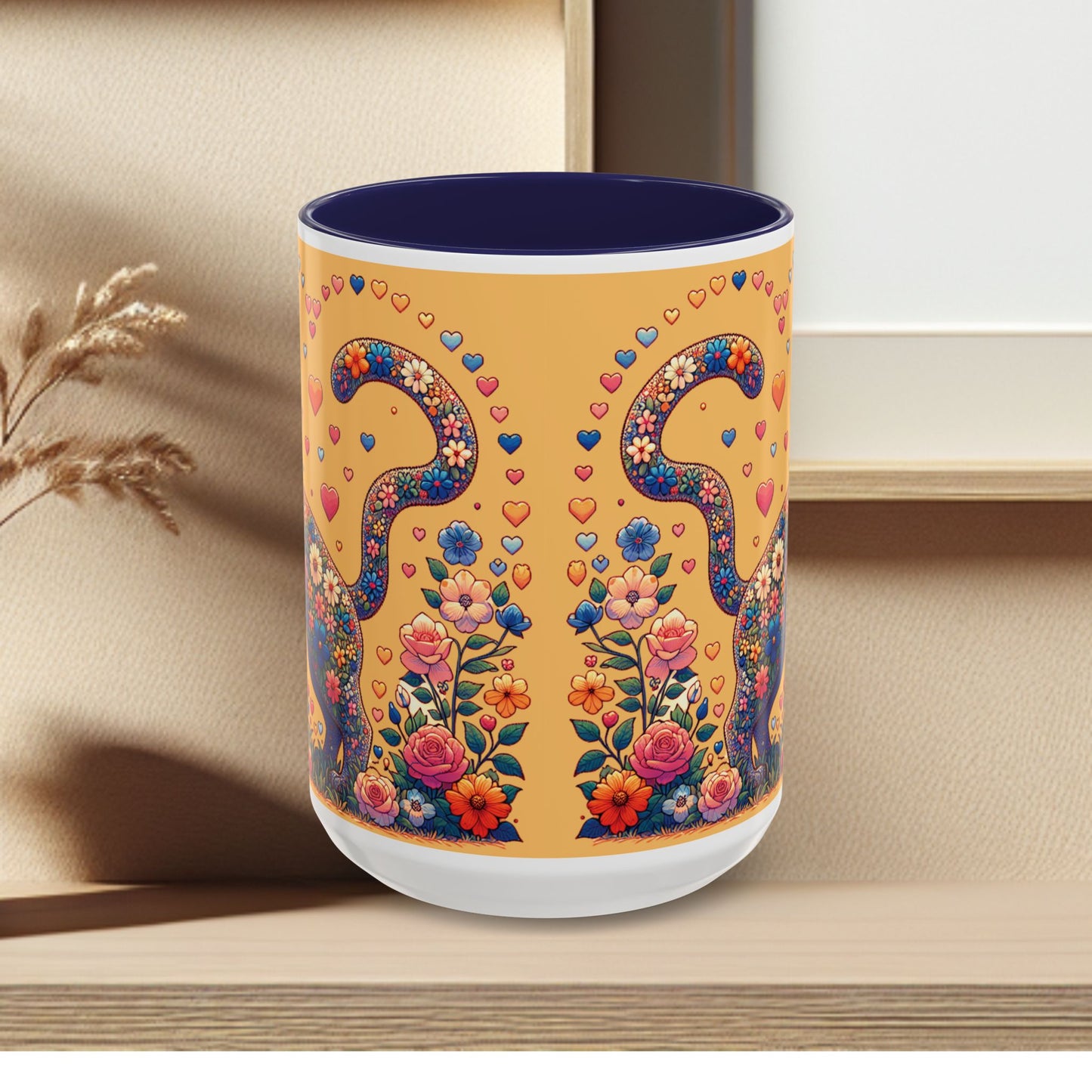 Mug- Loving Cat - Accent Coffee Mug (11oz, 15oz) (AOP)