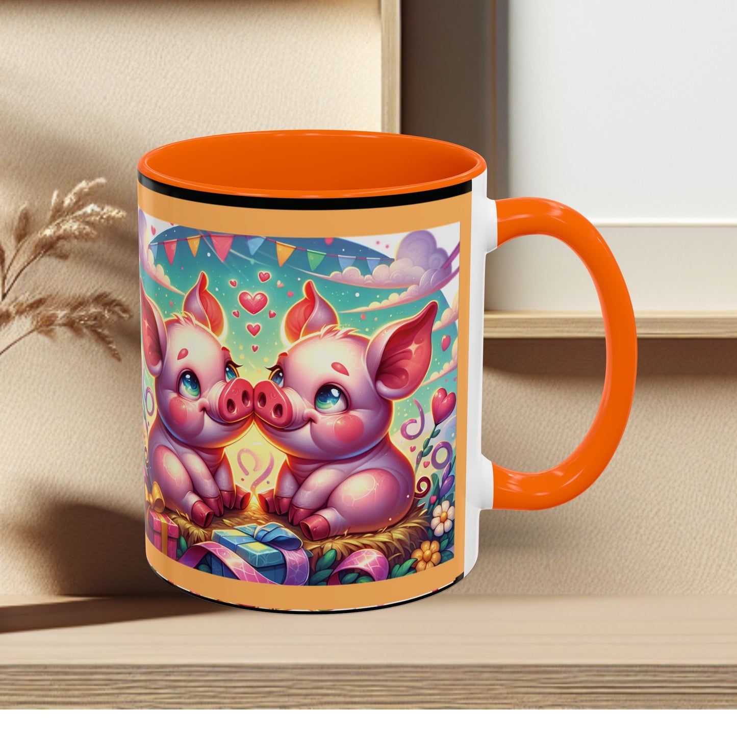 Coffee Mug Love Pigs Picknick 11, 15oz