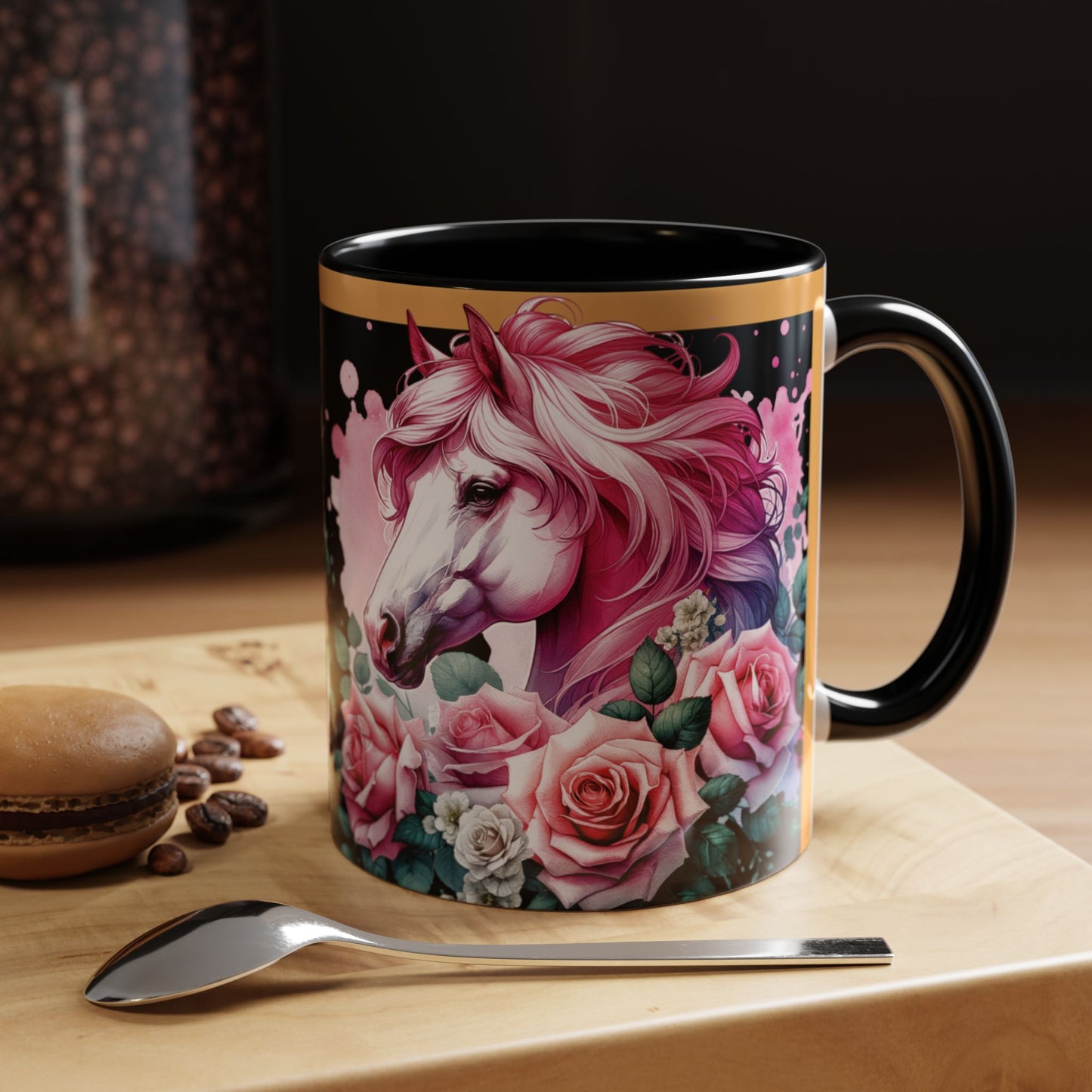 Coffee Mug Horses in Flowers 11oz 15oz