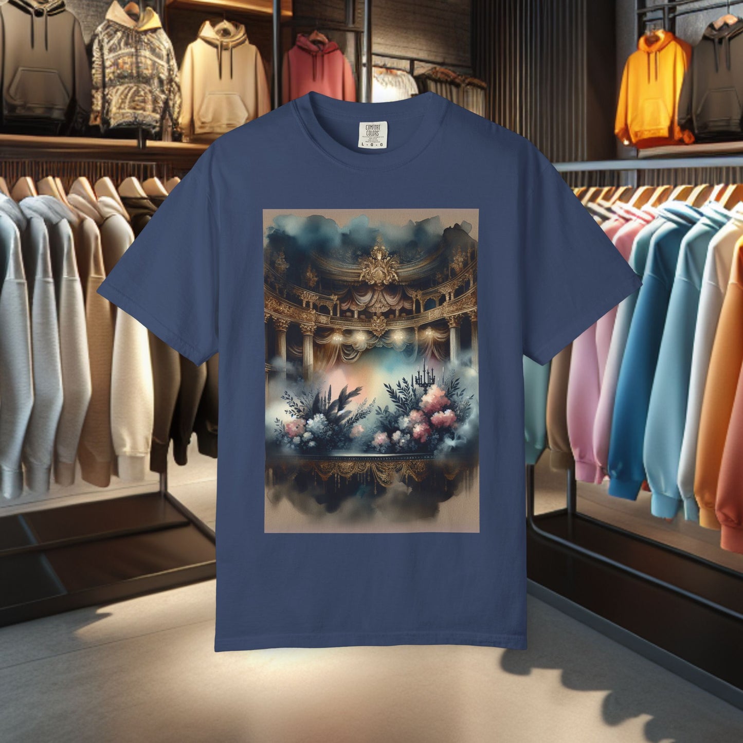 Dreamy Garden Unisex Garment-Dyed T-shirt - Artistic Floral Print - Perfect for Everyday Wear and Gifting