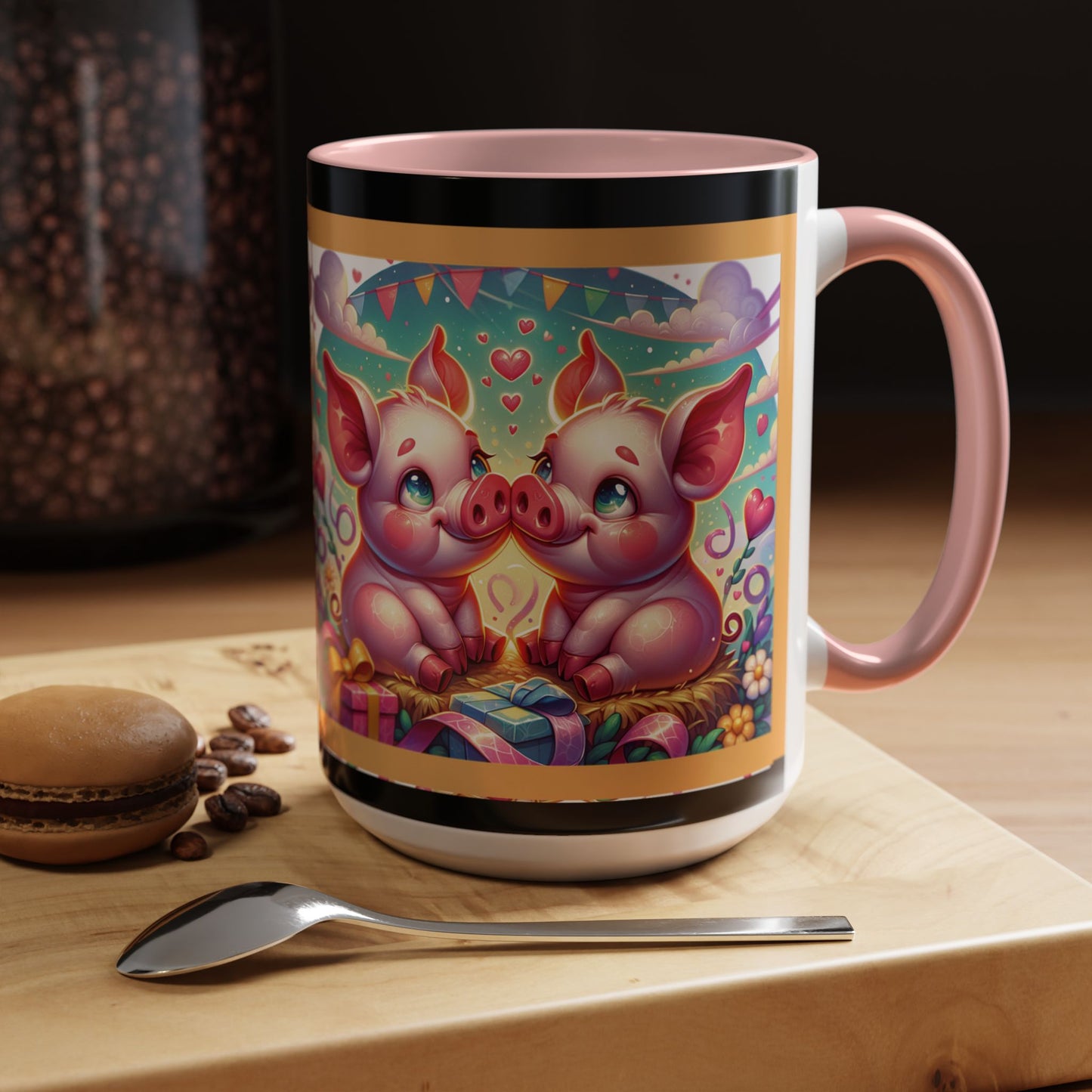 Coffee Mug Love Pigs Picknick 11, 15oz
