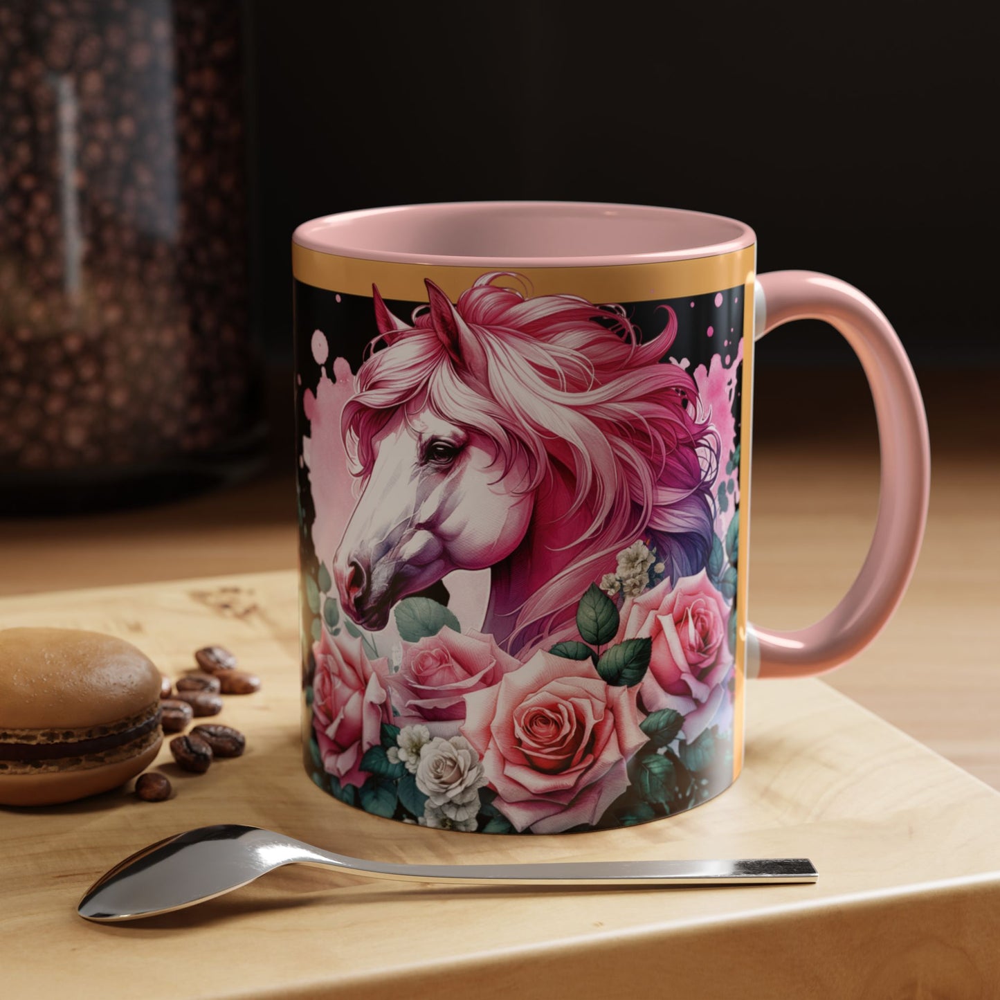 Coffee Mug Horses in Flowers 11oz 15oz