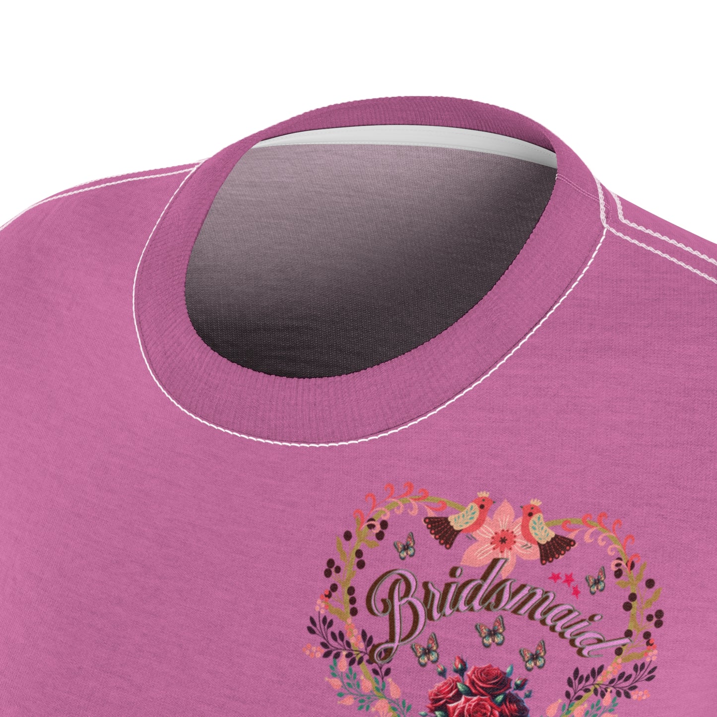 Personalized Bridesmaids Women's Graphic Cut & Sew Pink Tee - Bridal Party
