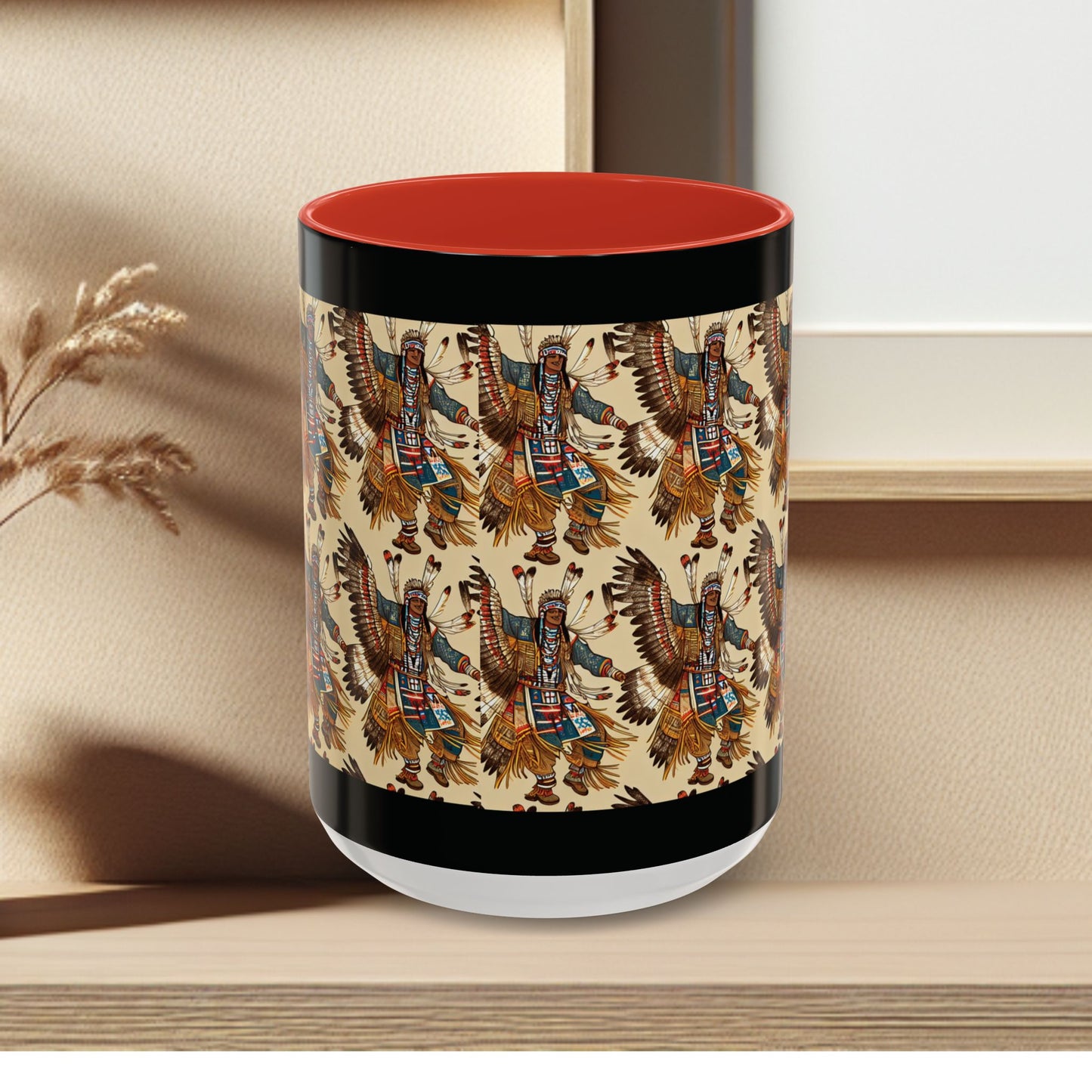 Mug- American Native Dancers Accent Coffee Mug (11, 15oz)