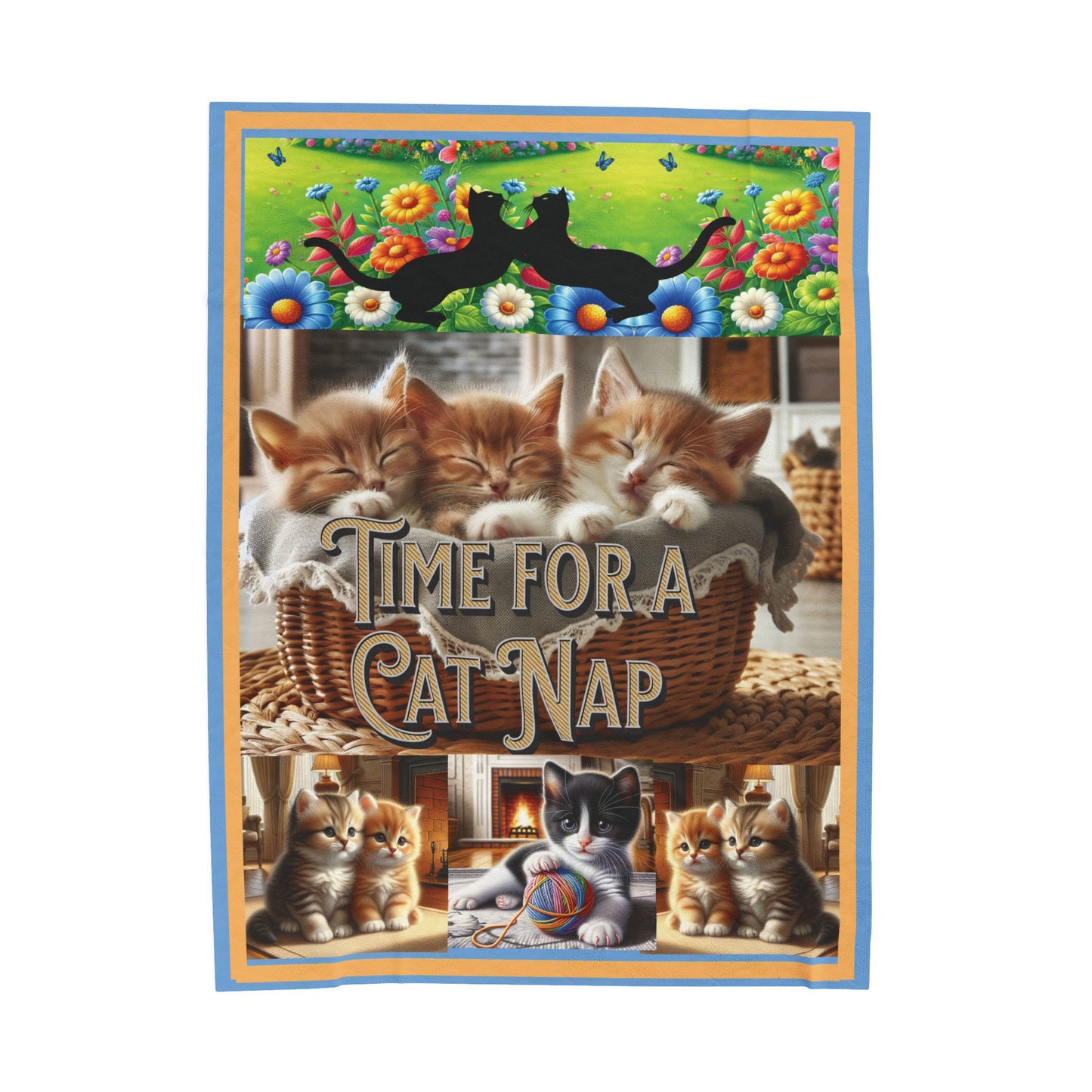 Cat nap 30 x 40, 50 x 60, 60 x 80 Velveteen Plush Blanket